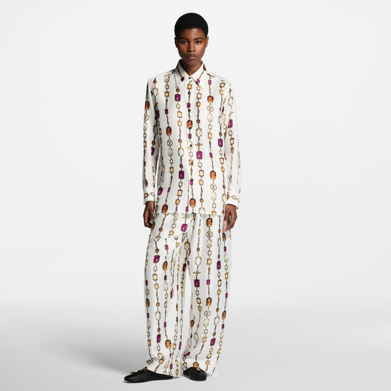 Louis Vuitton Necklace Print Silk Shirt outlook