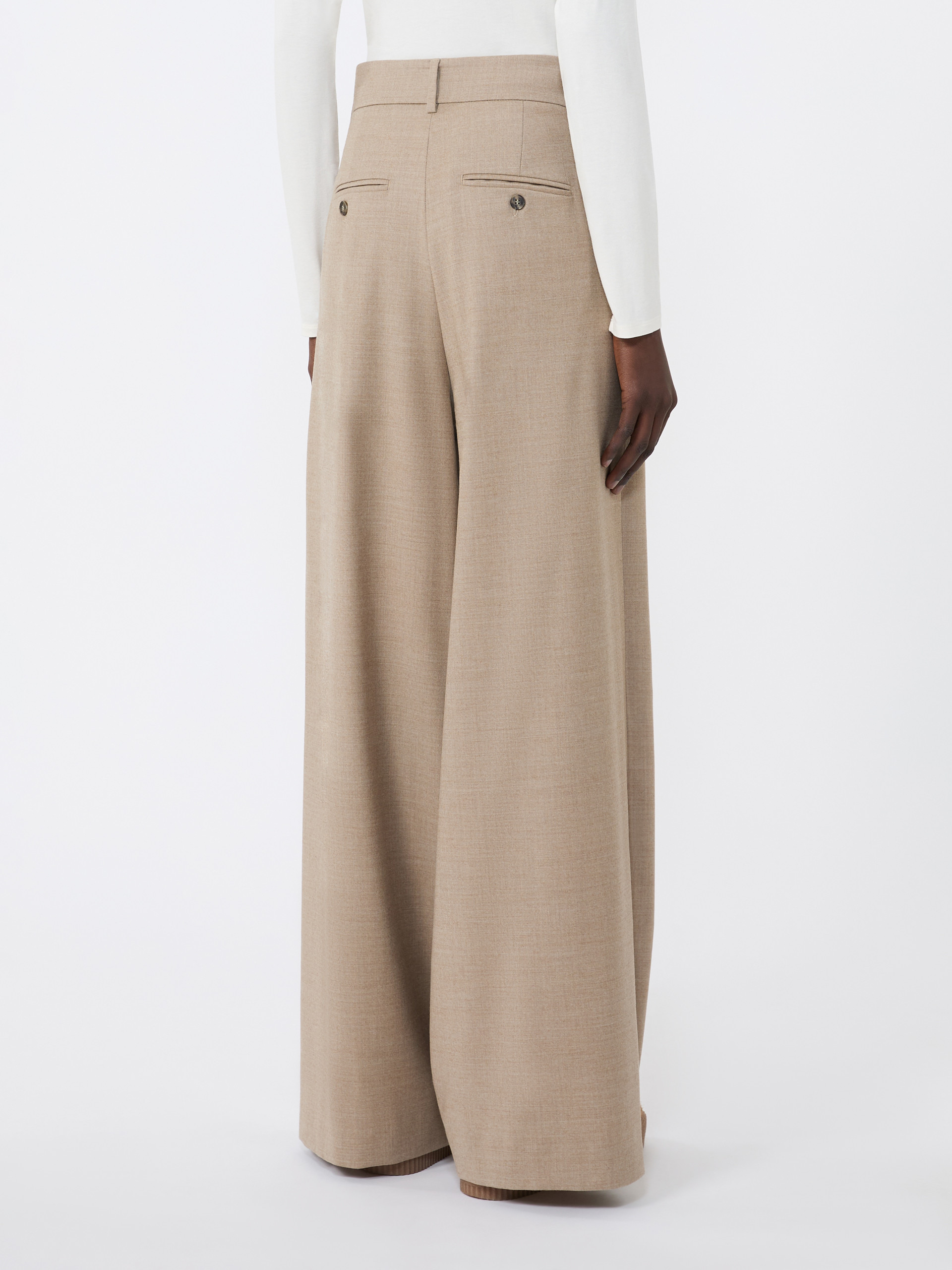 GLOBALE Wool flannel palazzo trousers - 4