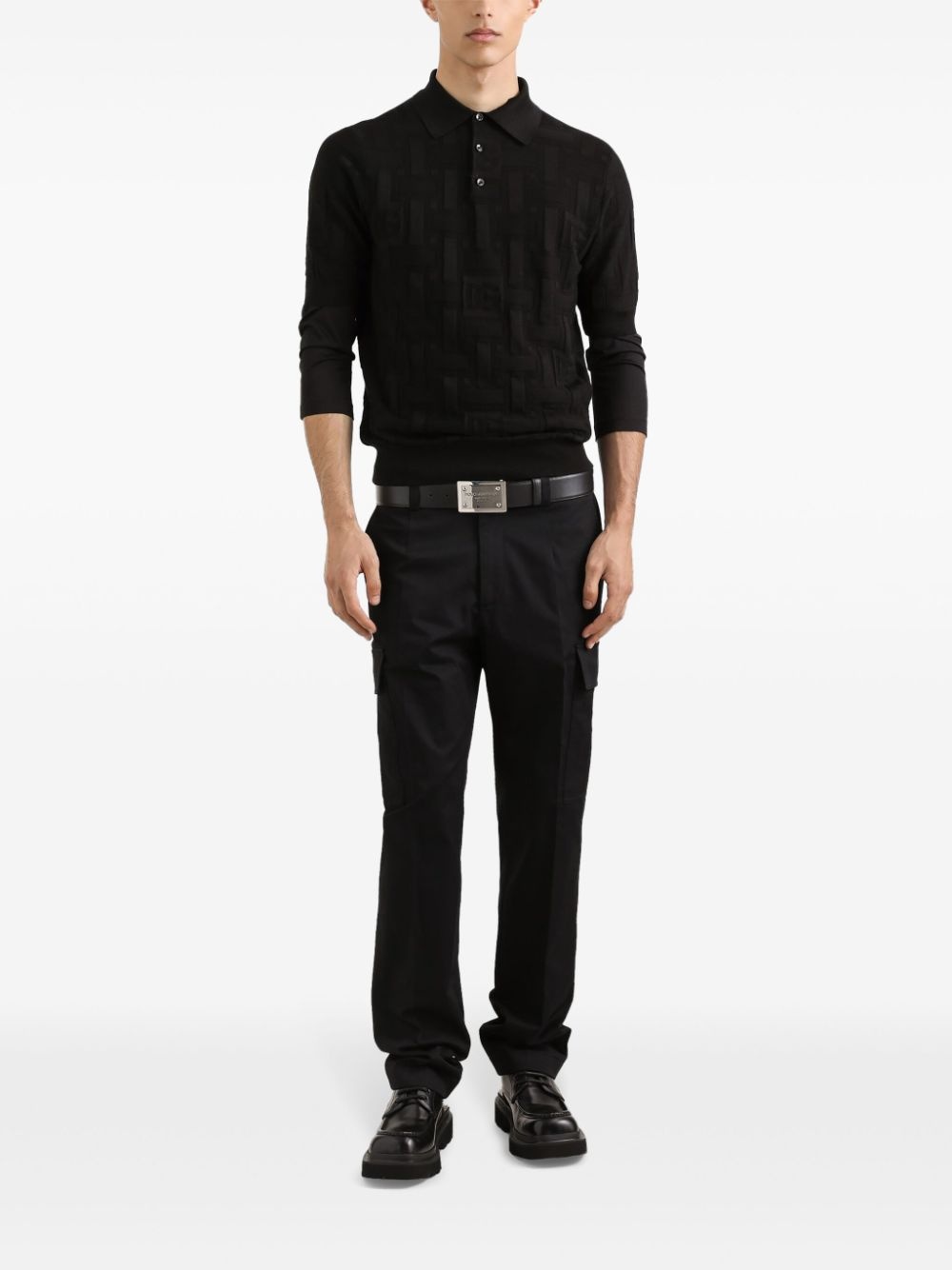 logo-jacquard polo shirt - 2