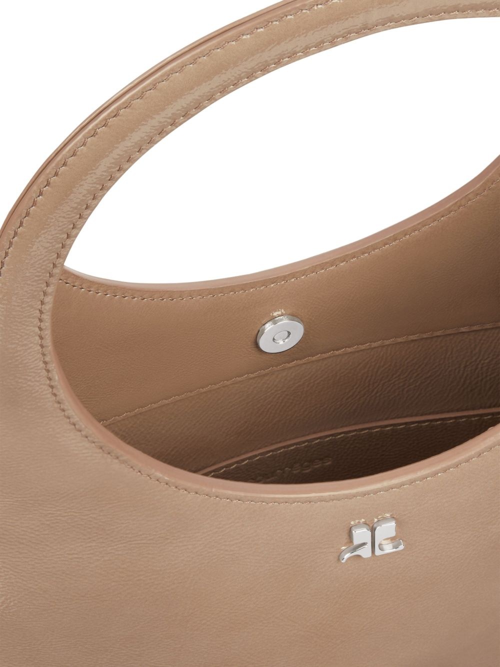 Holy rounded handle leather shoulder bag - 6