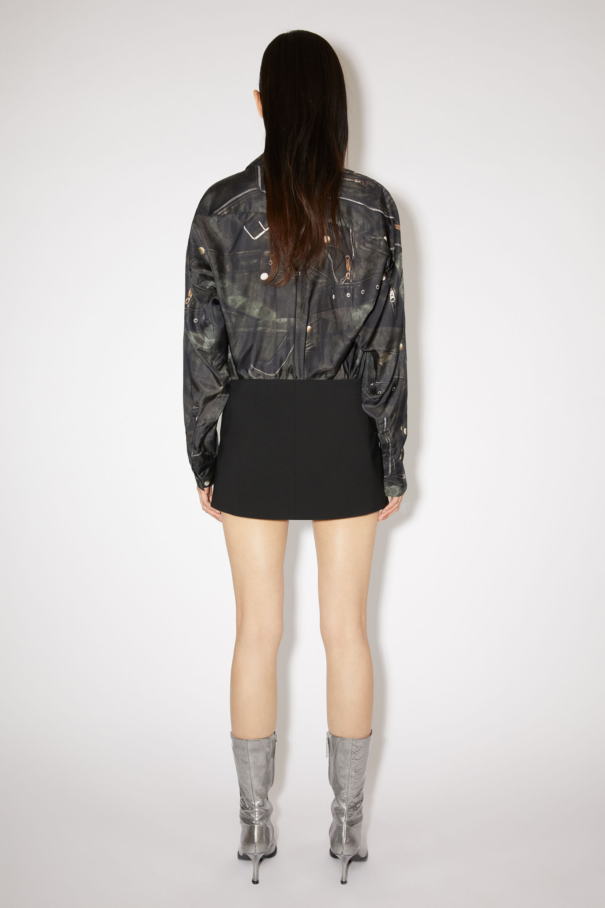 Tailored mini skirt - Black - 3