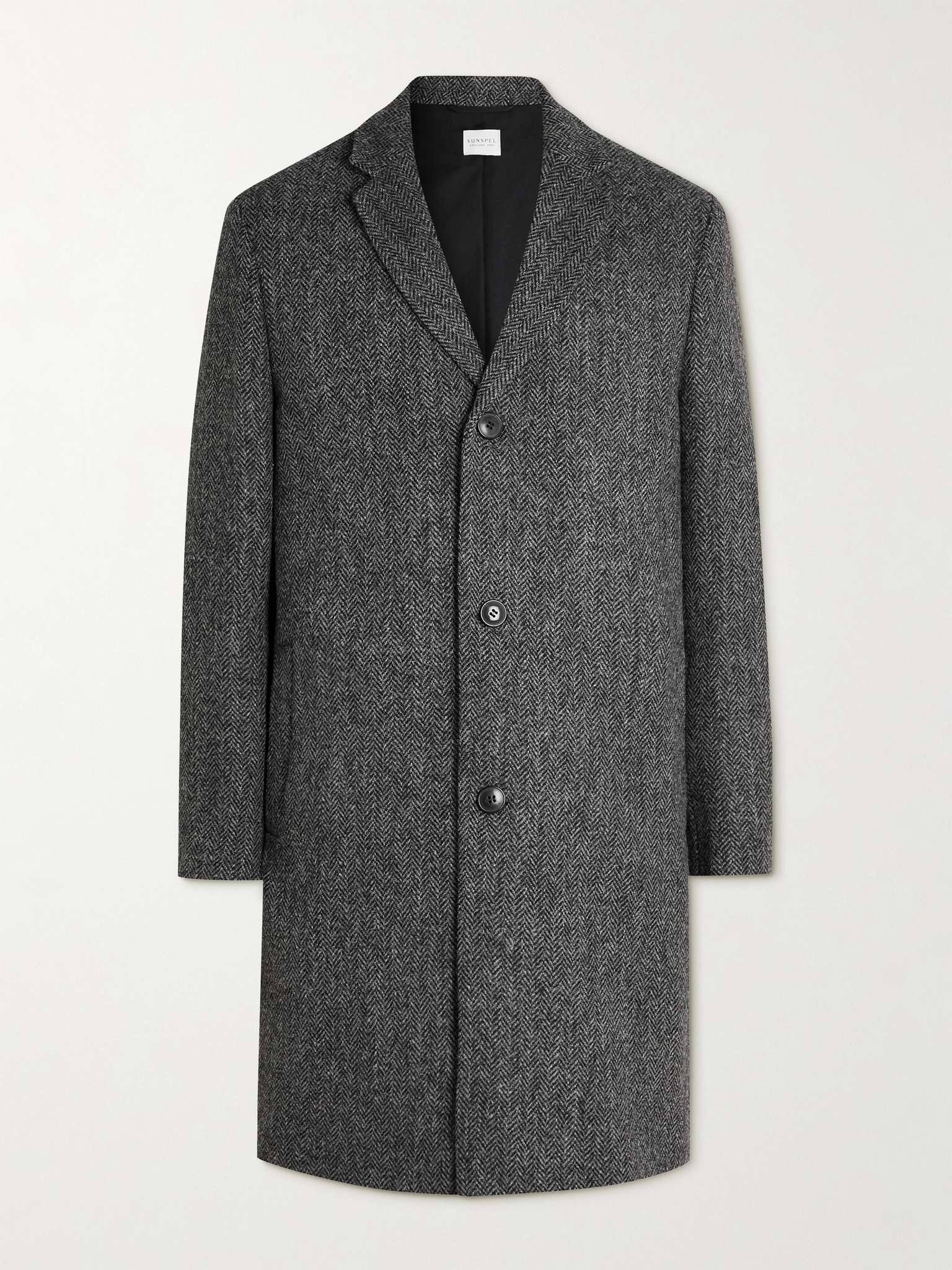 Herringbone Wool Coat - 1