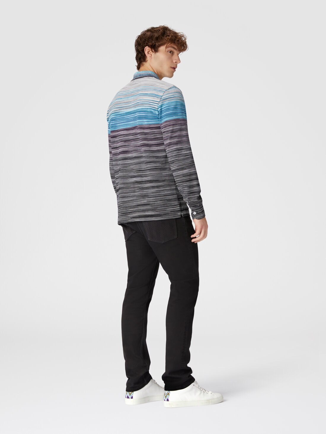 Long-sleeved polo shirt in slub cotton piqué - 3