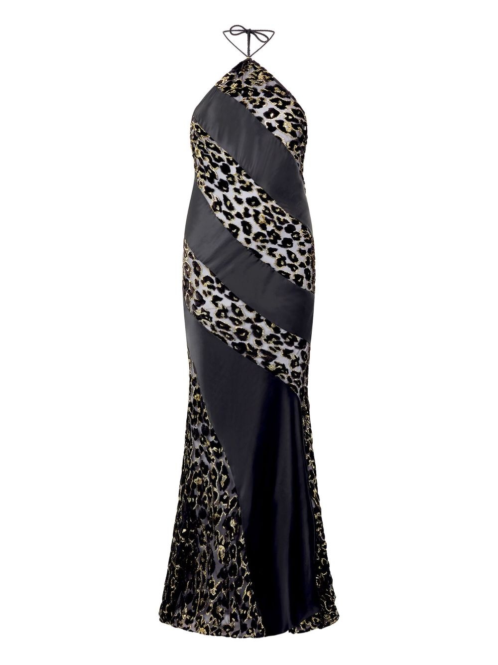 animal-print halterneck dress - 1