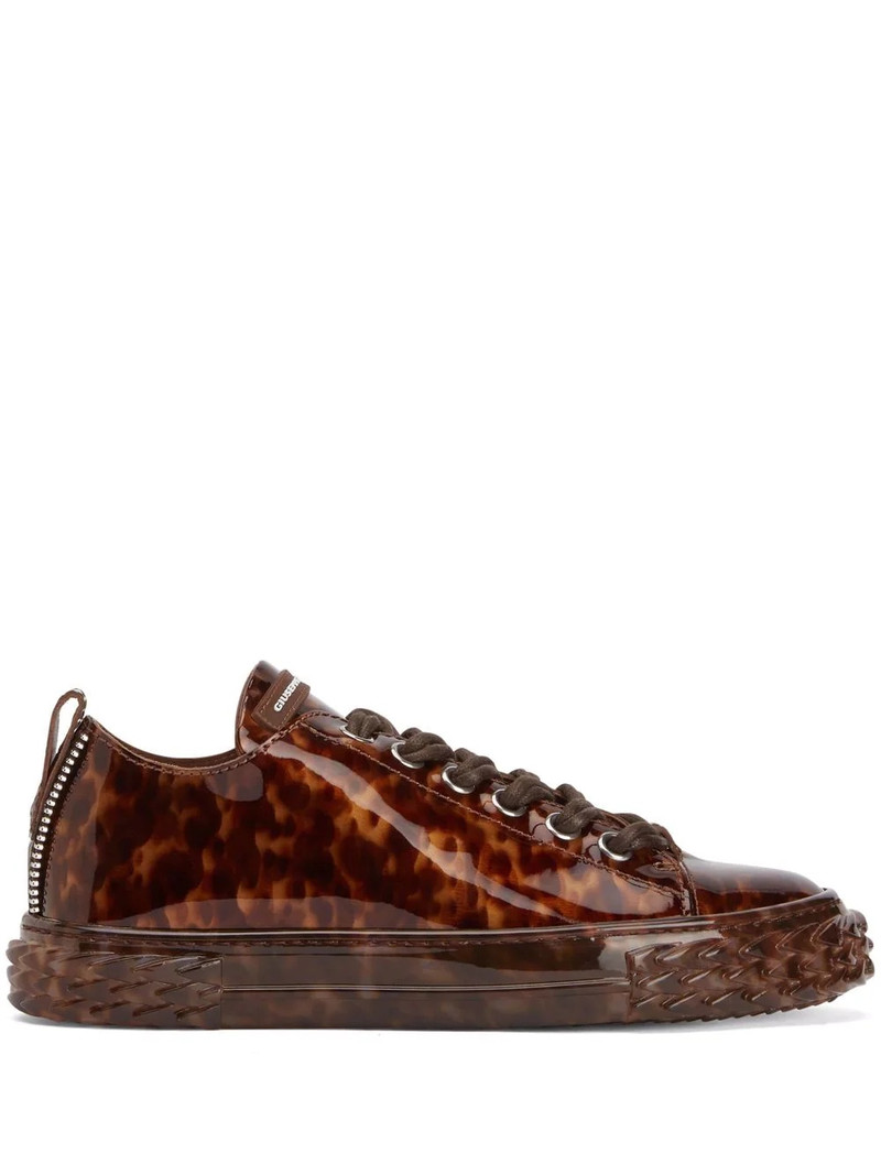 Blabber tortoiseshell-effect leather trainers 1