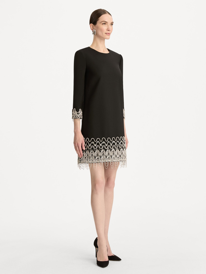 CRYSTAL WAVE EMBROIDERED SHIFT DRESS 4