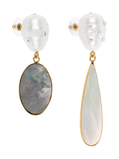Erdem Gold Asymmetric Pearl Earrings outlook