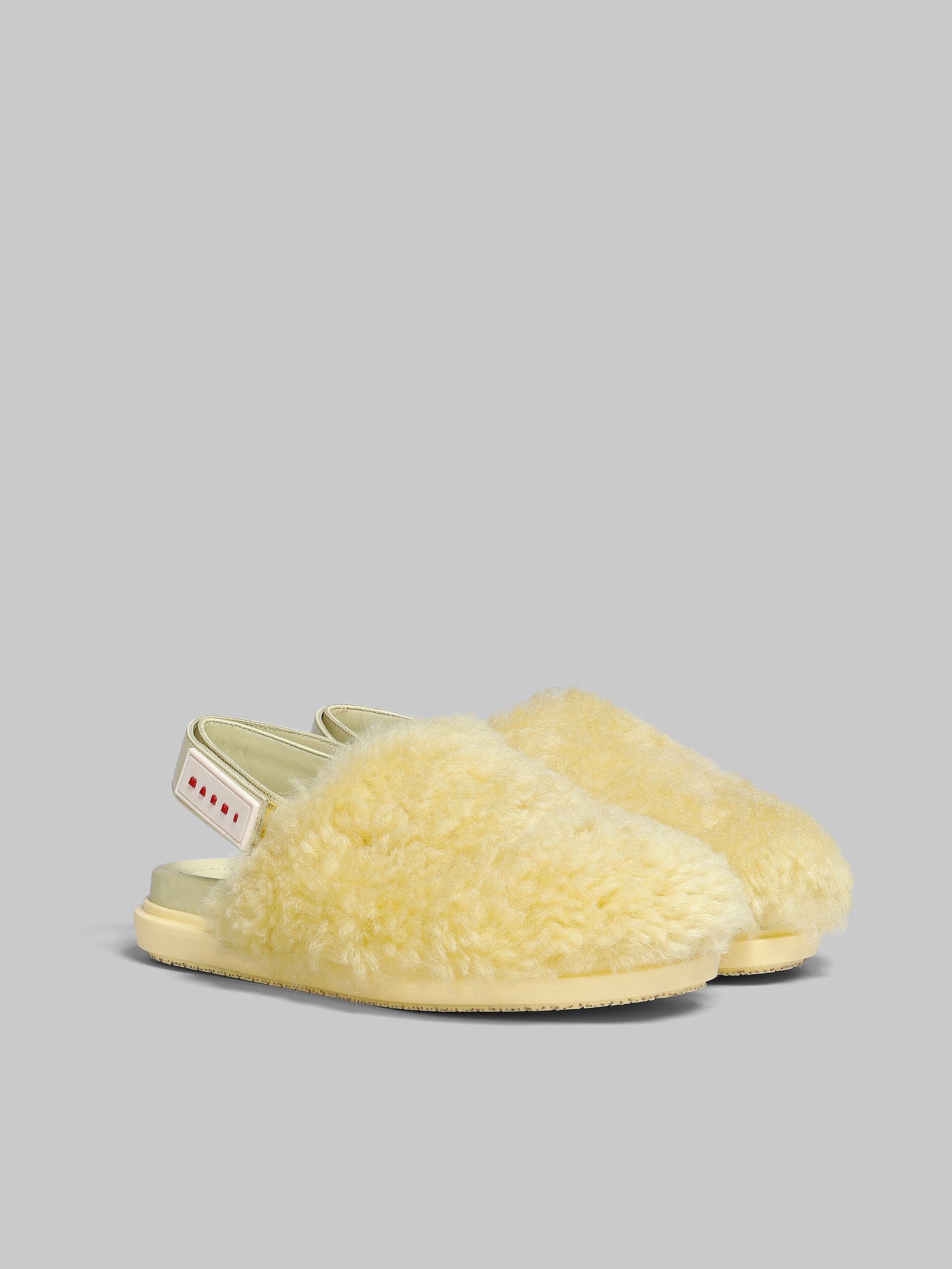 LIGHT YELLOW SHEARLING SABOT - 2