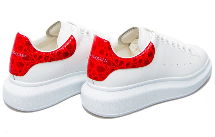 Alexander McQueen Oversized Sneaker 'White Red Crocodile' 625162WHYB89676 - 4