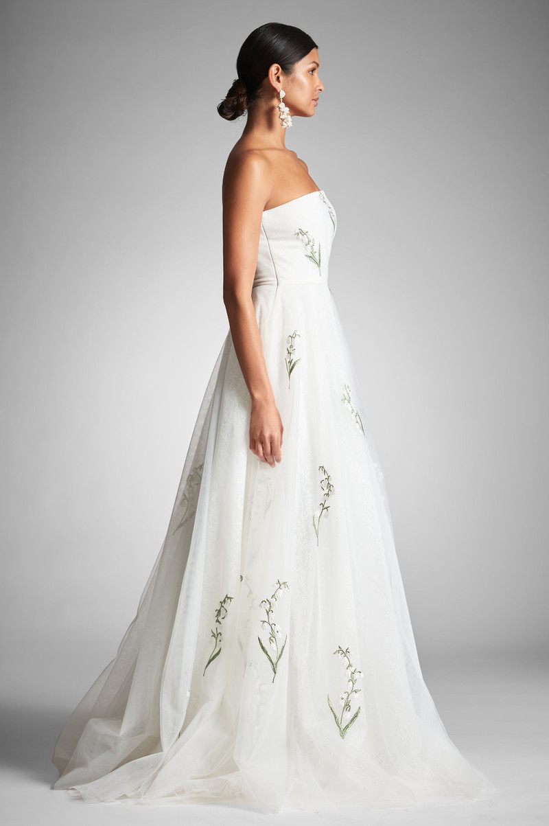 Anais Gown - White/Embroidered Floral 5