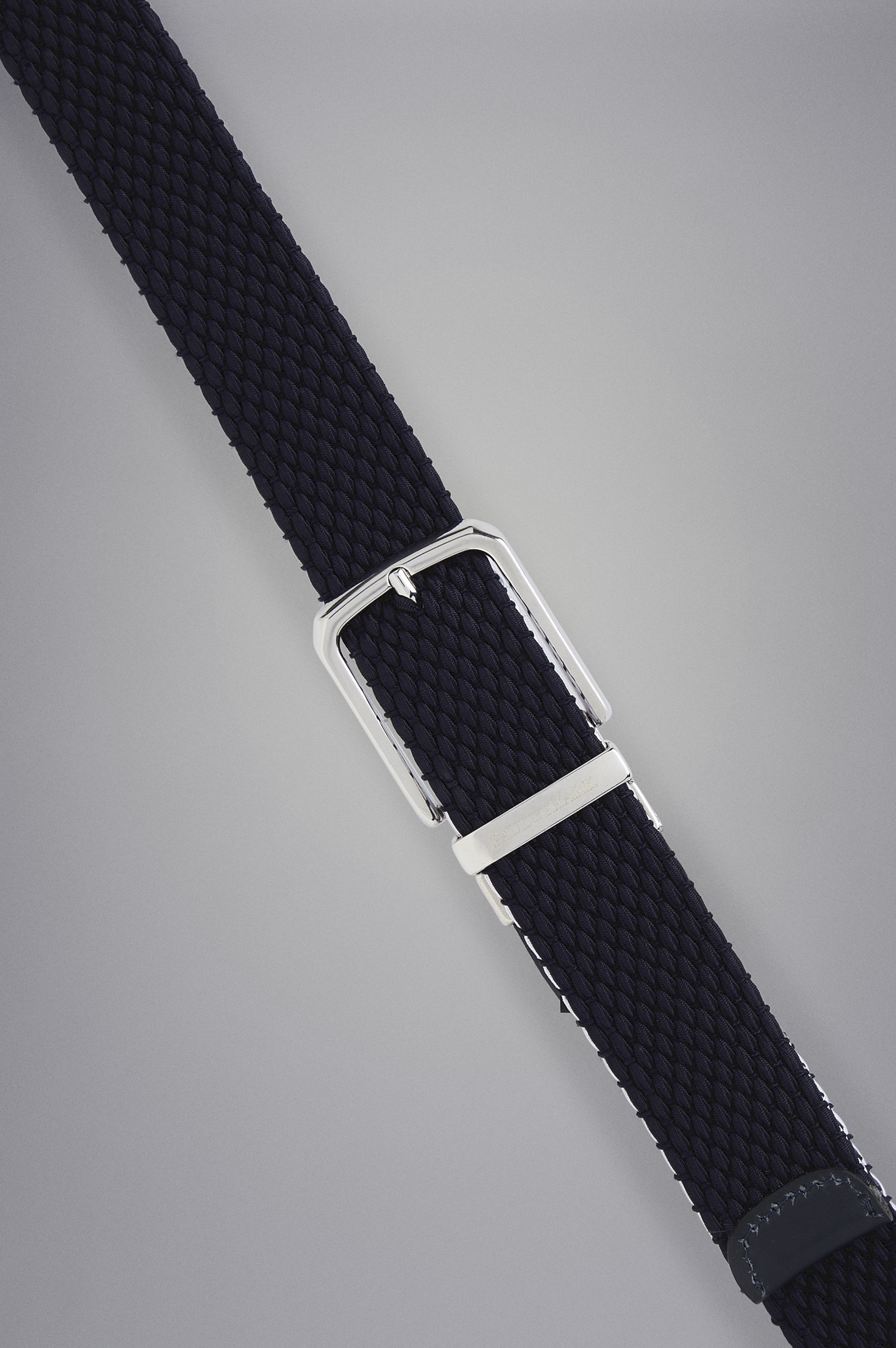 LEATHER TRIMMED WOVEN REVERSIBLE ELASTIC BELT - 2