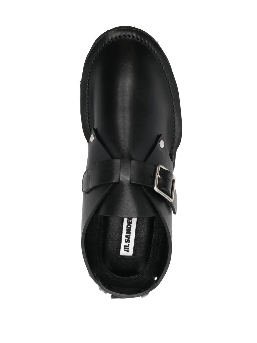 buckled leather monk shoes - 4