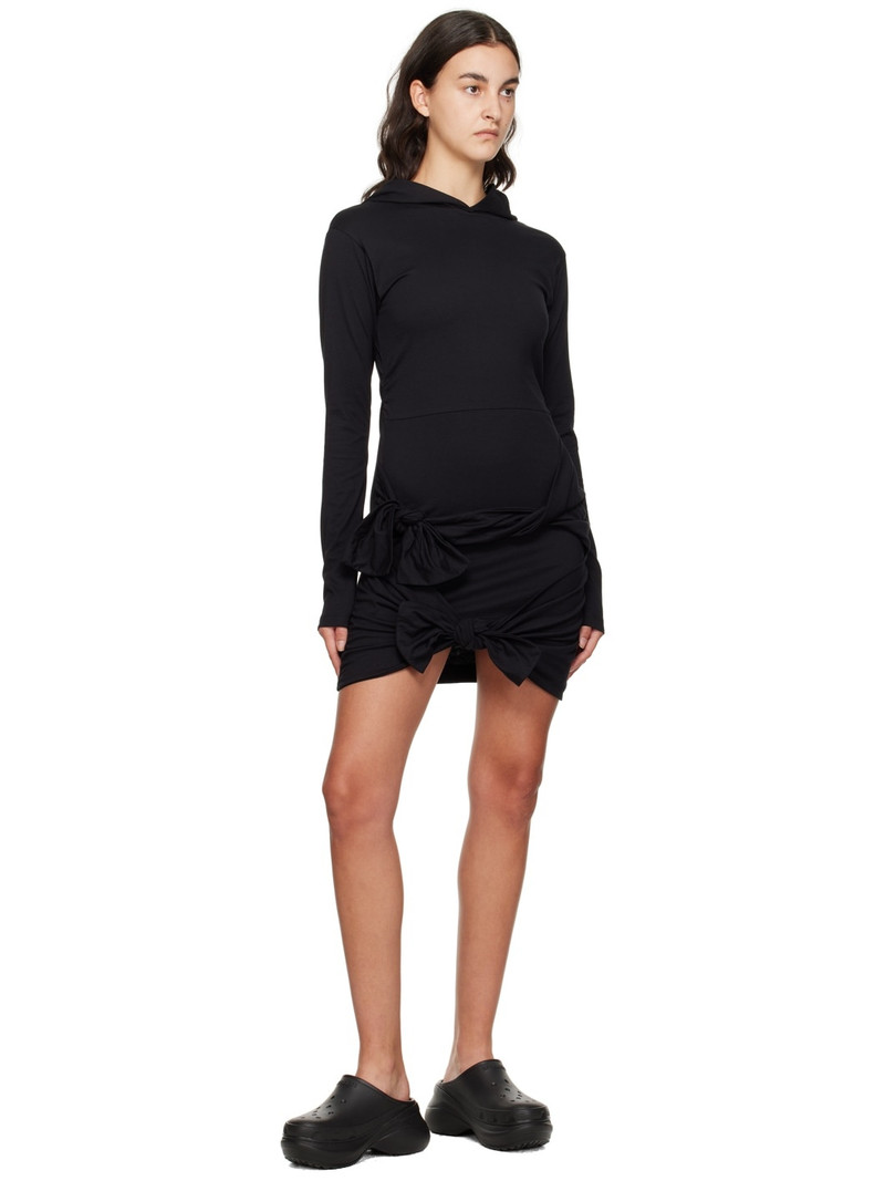 MSGM Black Hooded Minidress outlook