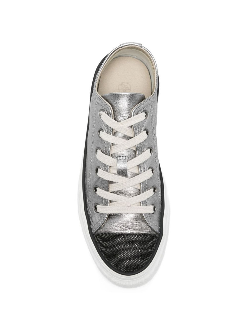 metallic lace-up sneakers 4