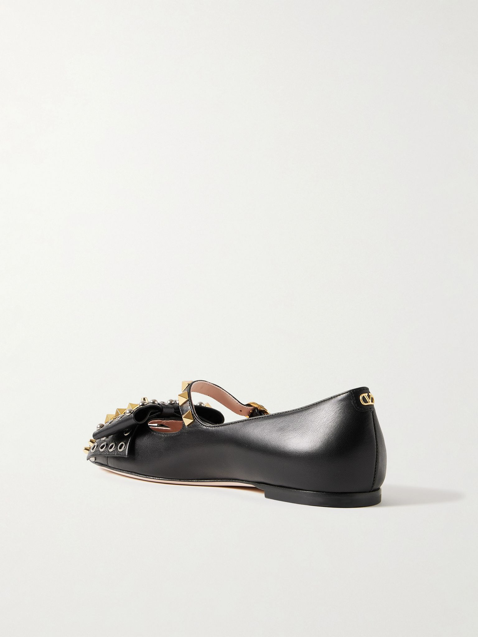 Bowow embellished leather Mary Jane ballet flats Black - 3