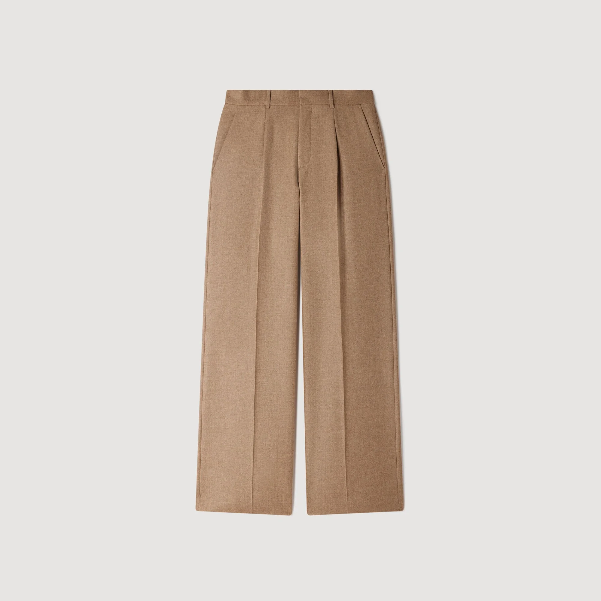 WIDE-LEG WOOL SUIT TROUSERS - 1