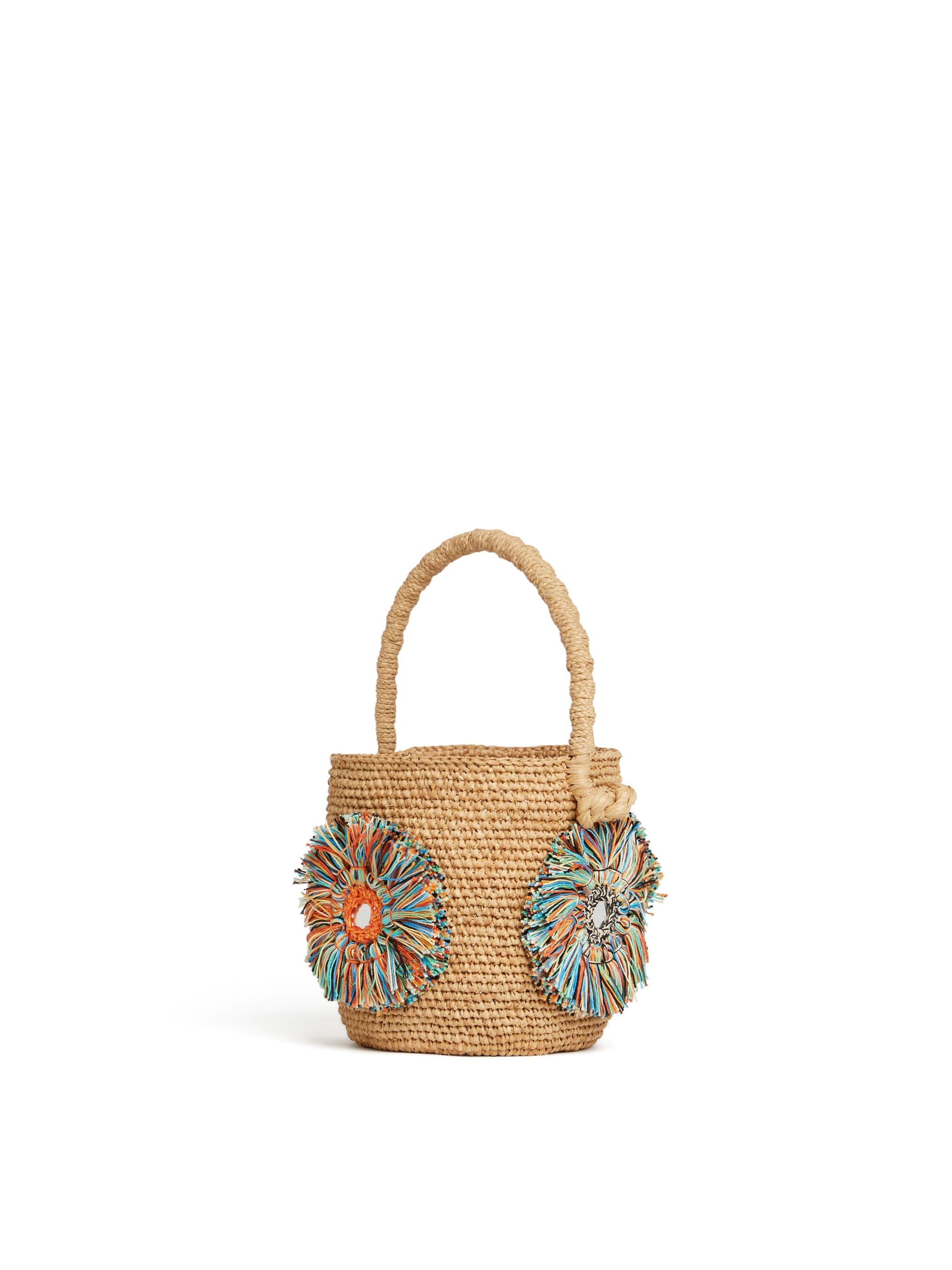 Raffia Mirror Mini Bucket Bag - 4