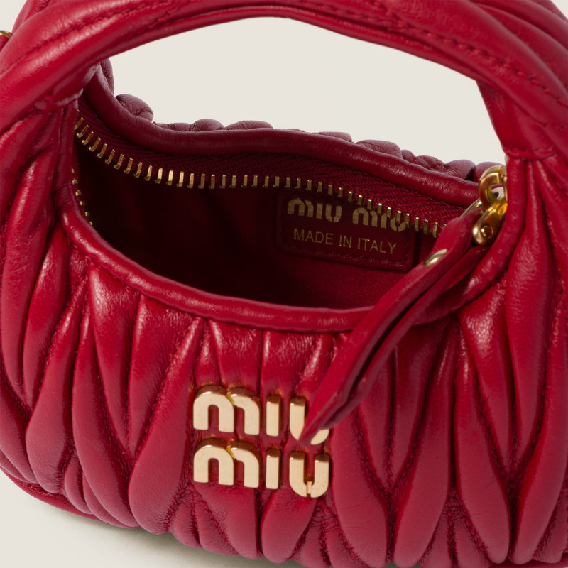 Wander matelassé nappa leather micro hobo bag 6