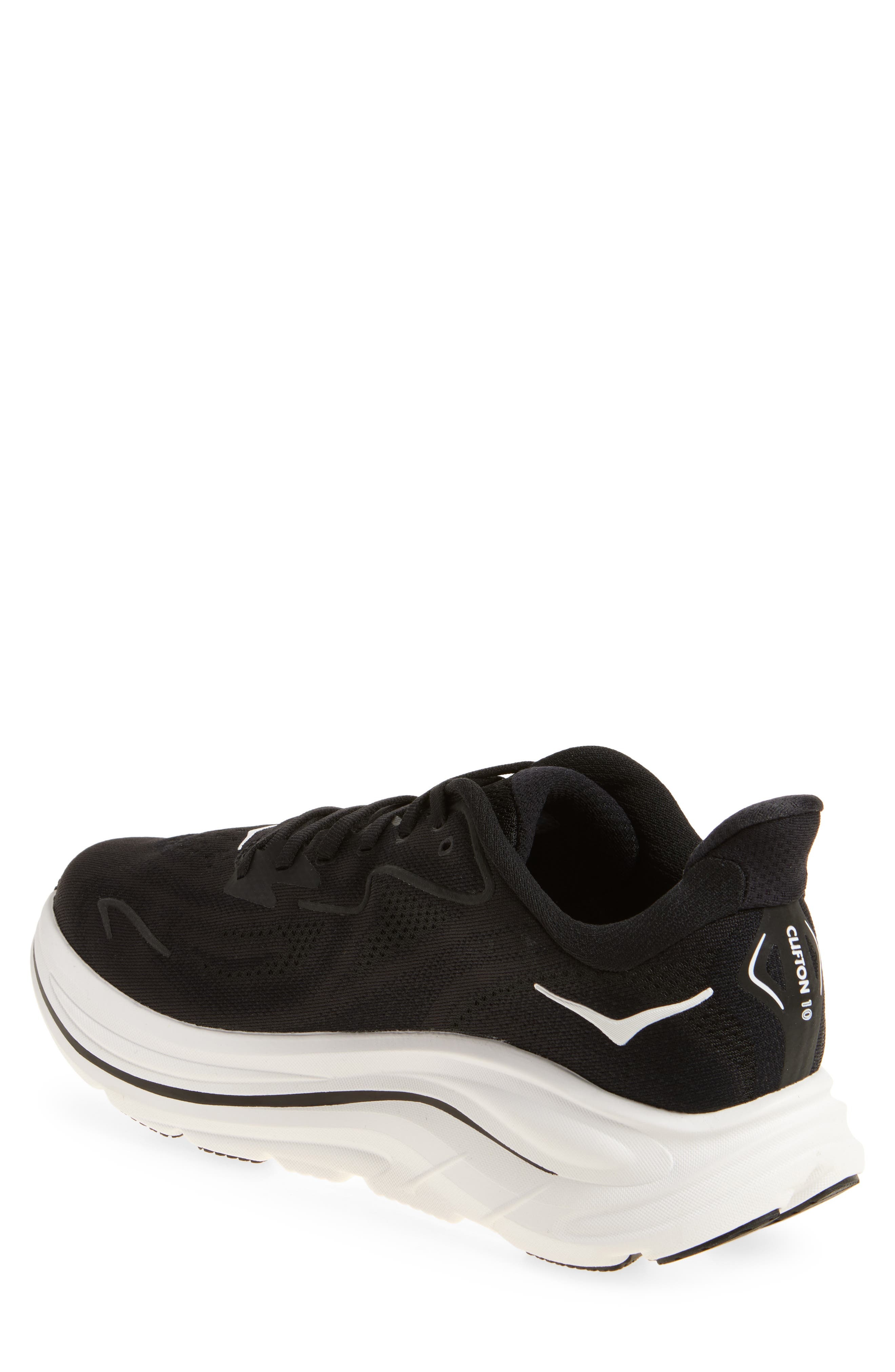 HOKA Clifton 10 Running Shoe in Black /White at Nordstrom - 2