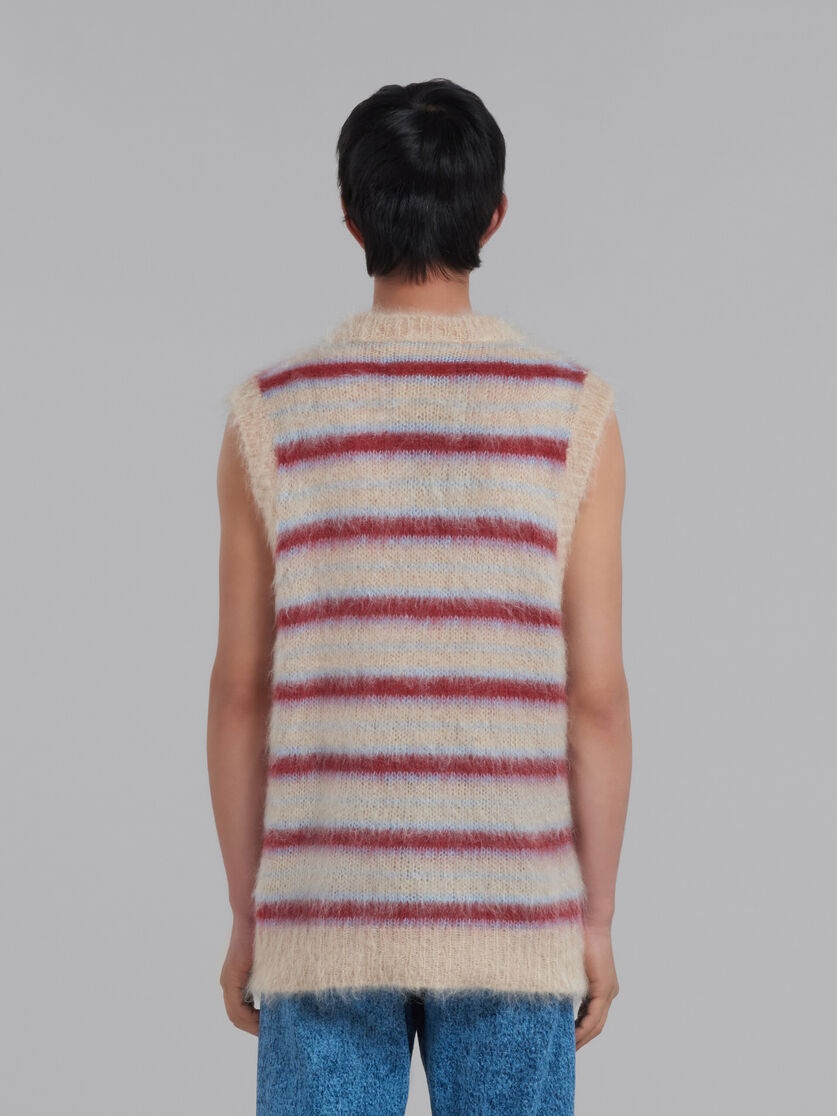 CREAM STRIPED MOHAIR VEST - 3