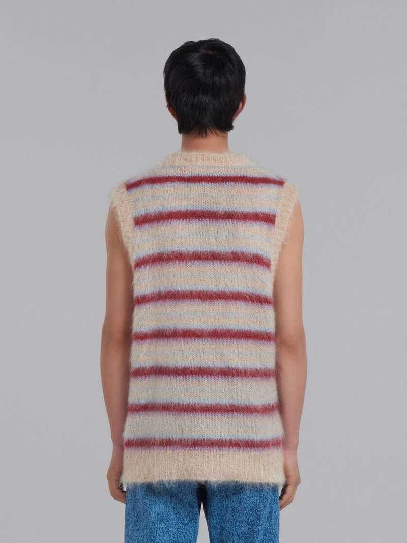 CREAM STRIPED MOHAIR VEST 3