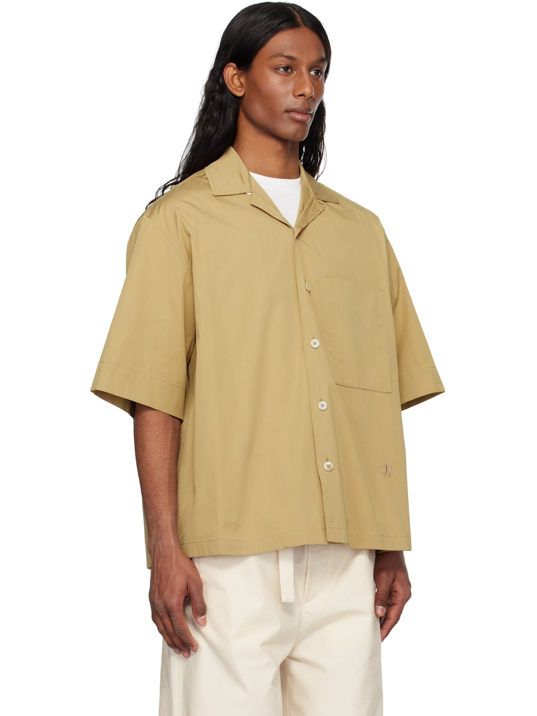 Beige Cotton Poplin Shirt - 2