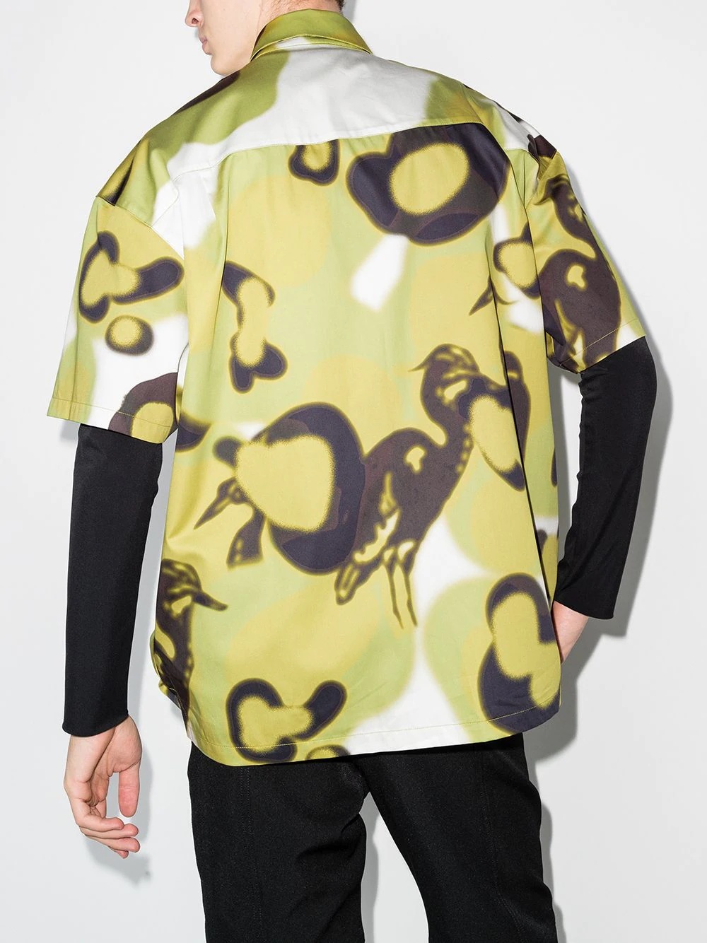 camouflage print bowling shirt - 3