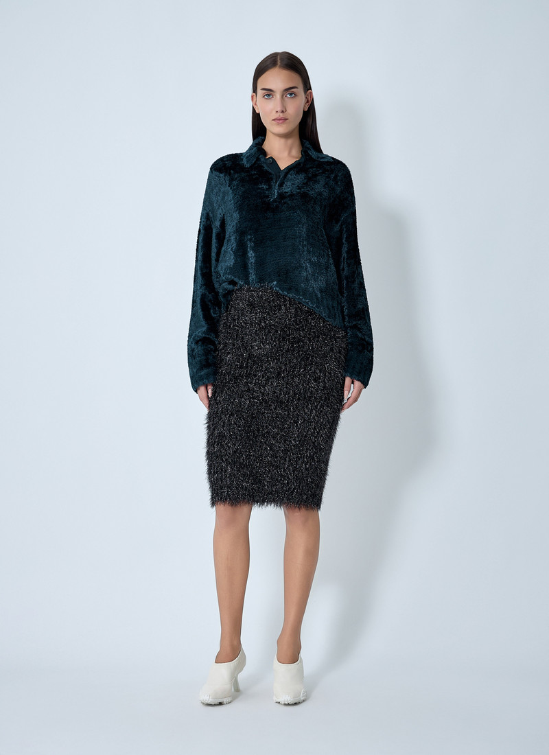 LACOSTE Velour Polo Sweater outlook