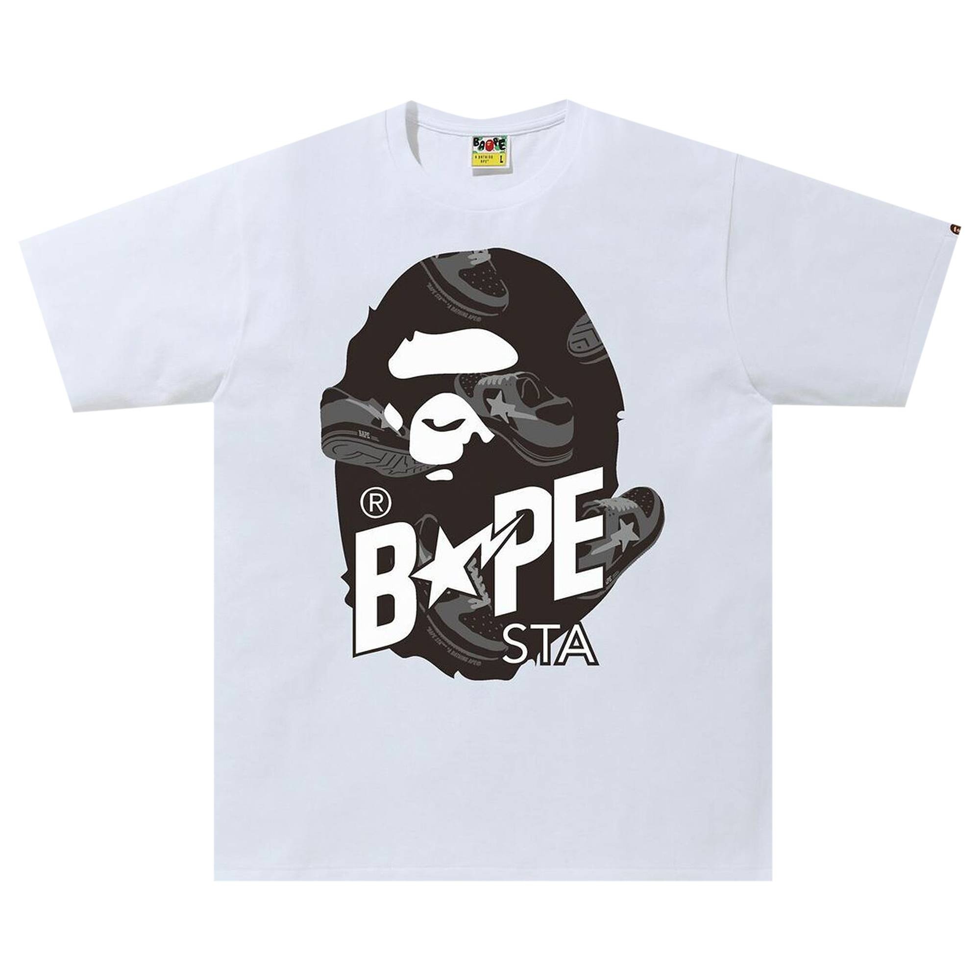 BAPE Random Bape Sta Ape Head Relaxed Tee 'White/Black' - 1