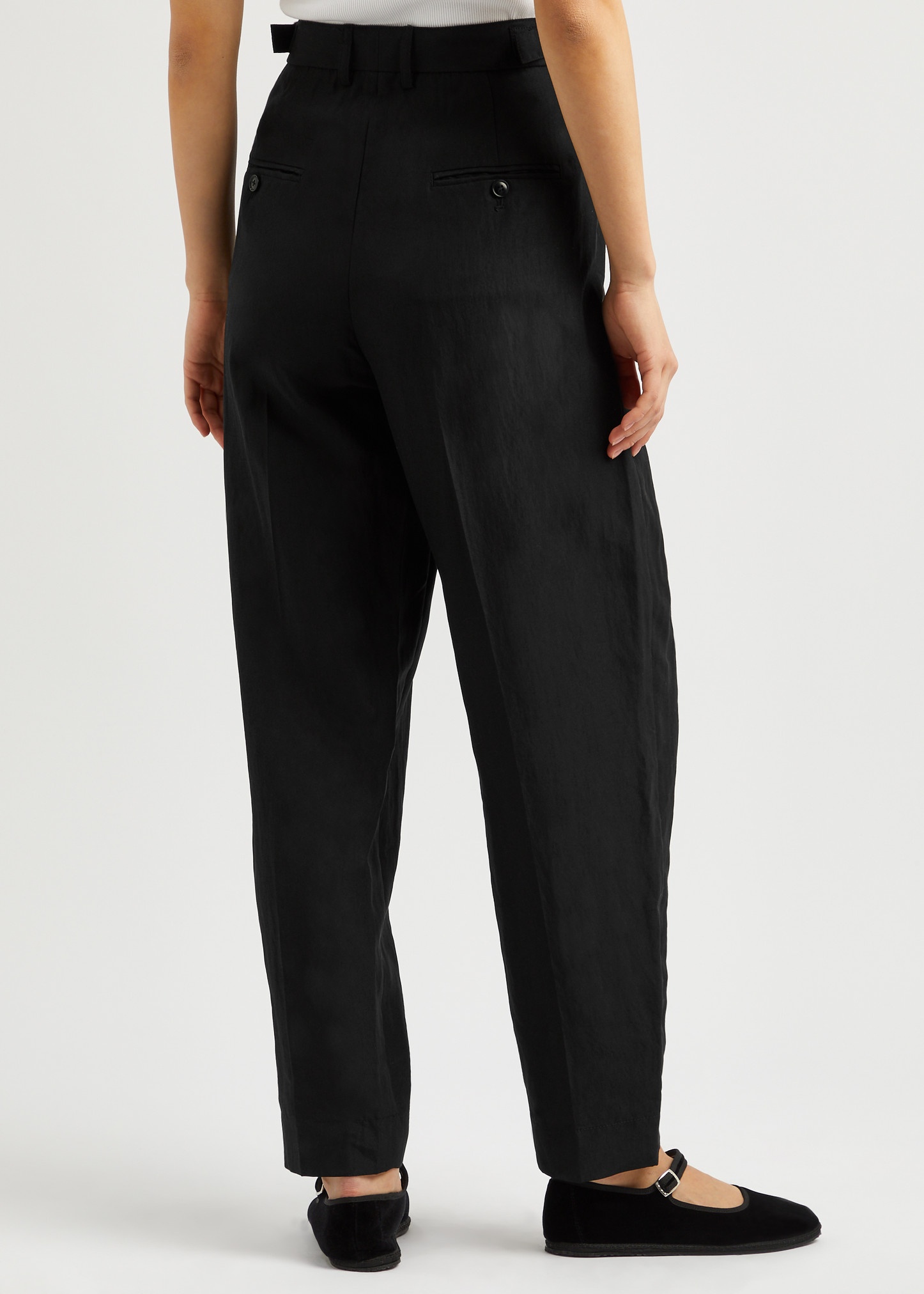 Pleated tapered-leg trousers - 3