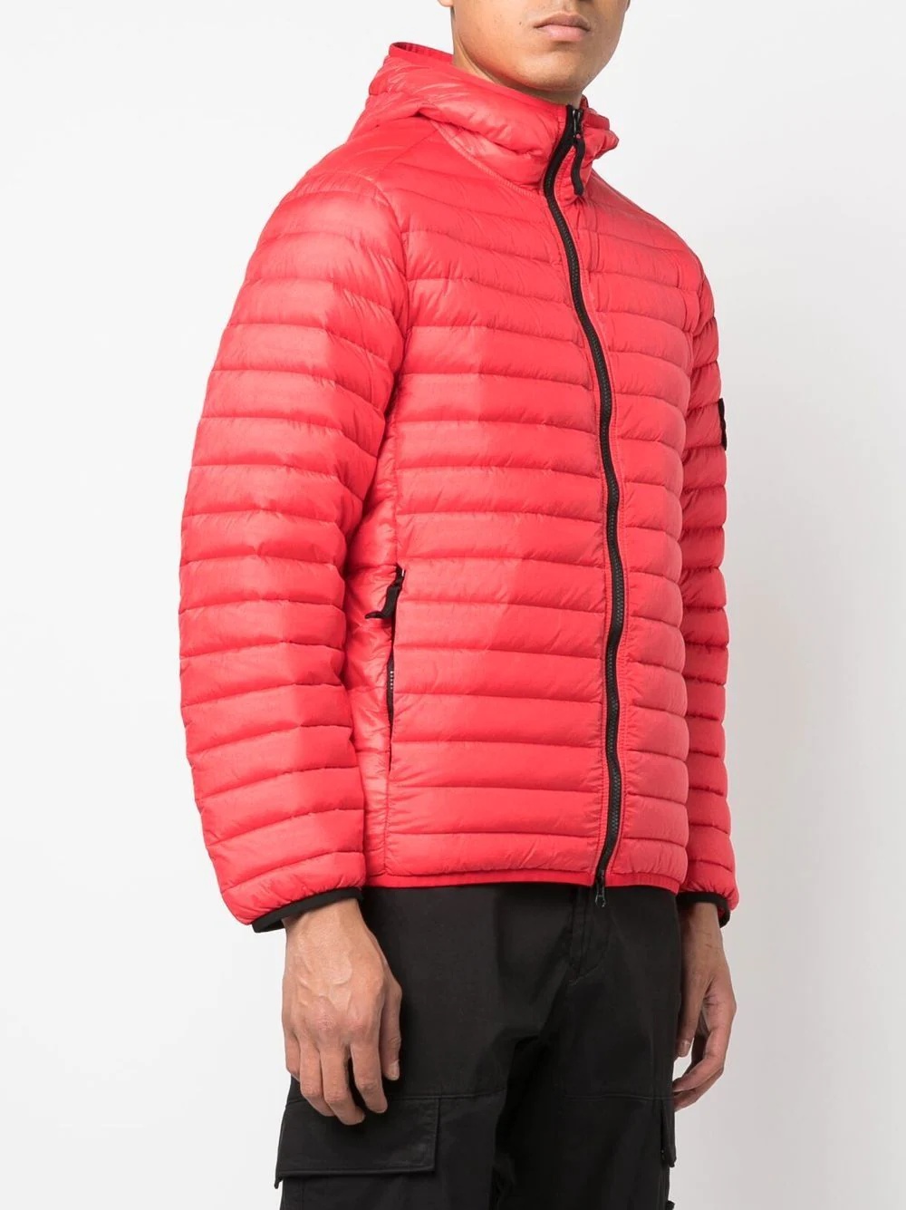 panelled down hooded jacket - 3