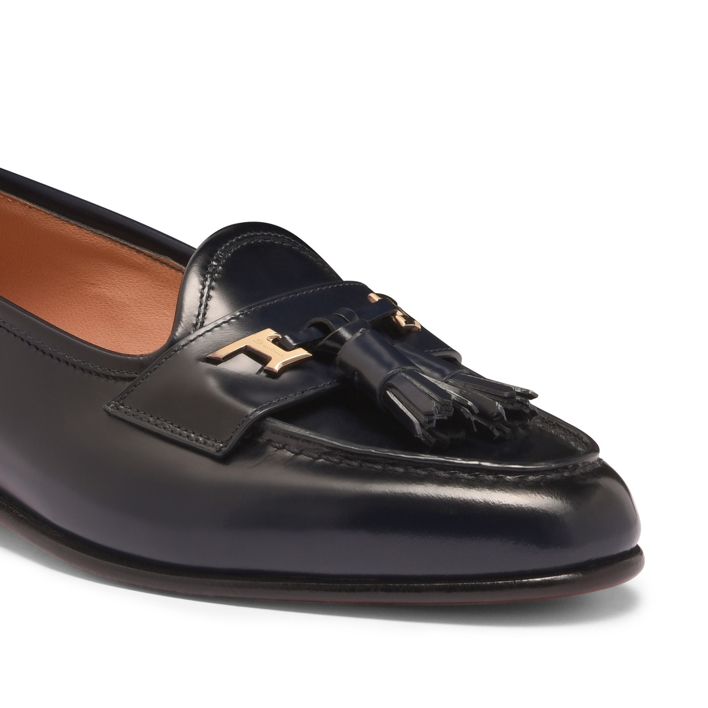 Women's blue leather Andrea tassel loafer - 6