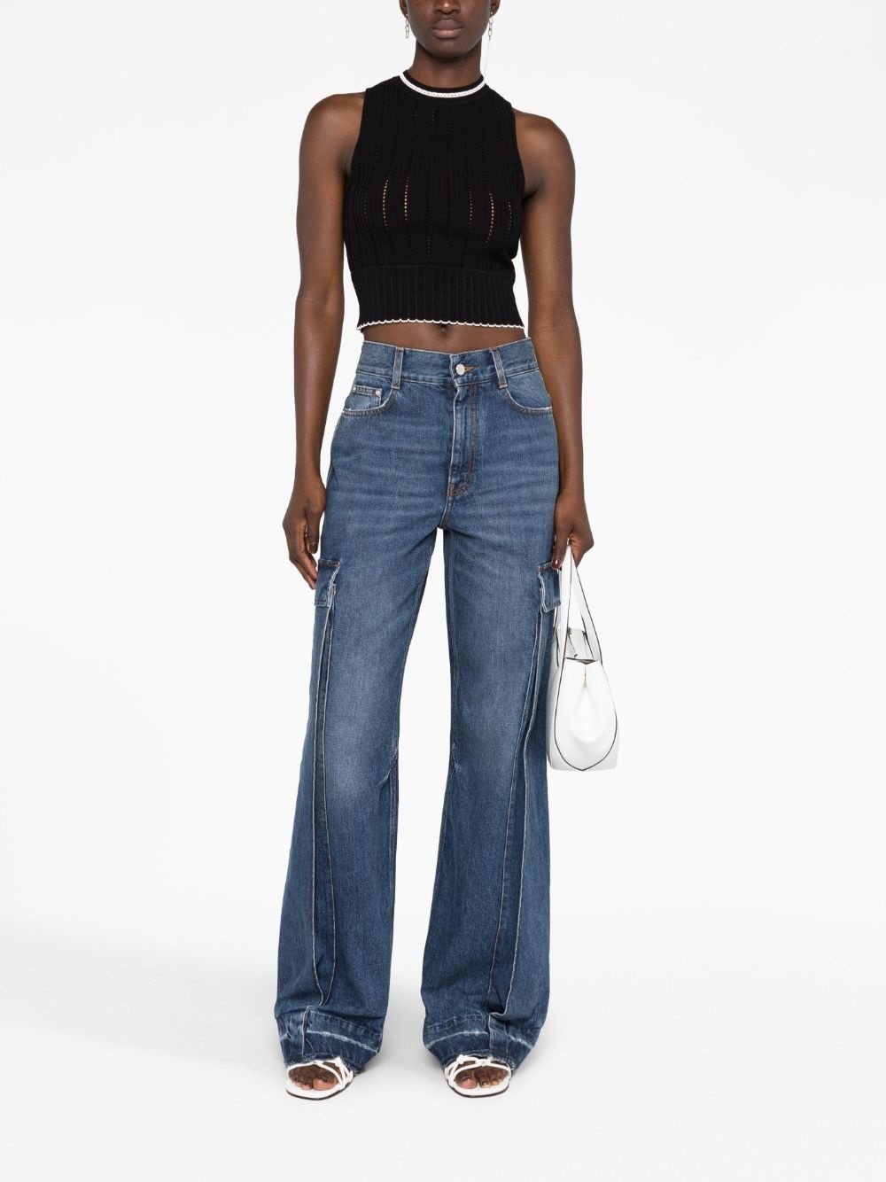 wide-leg cargo jeans - 2
