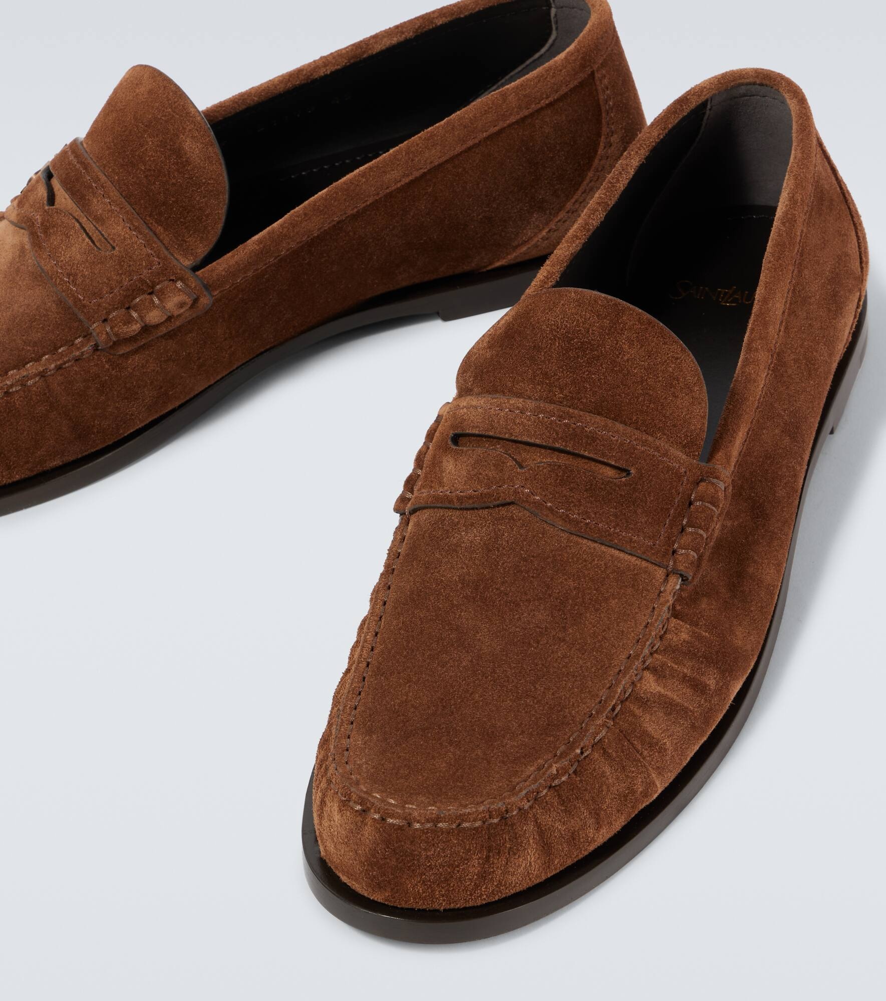 Laurent Cassandre suede penny loafers - 3