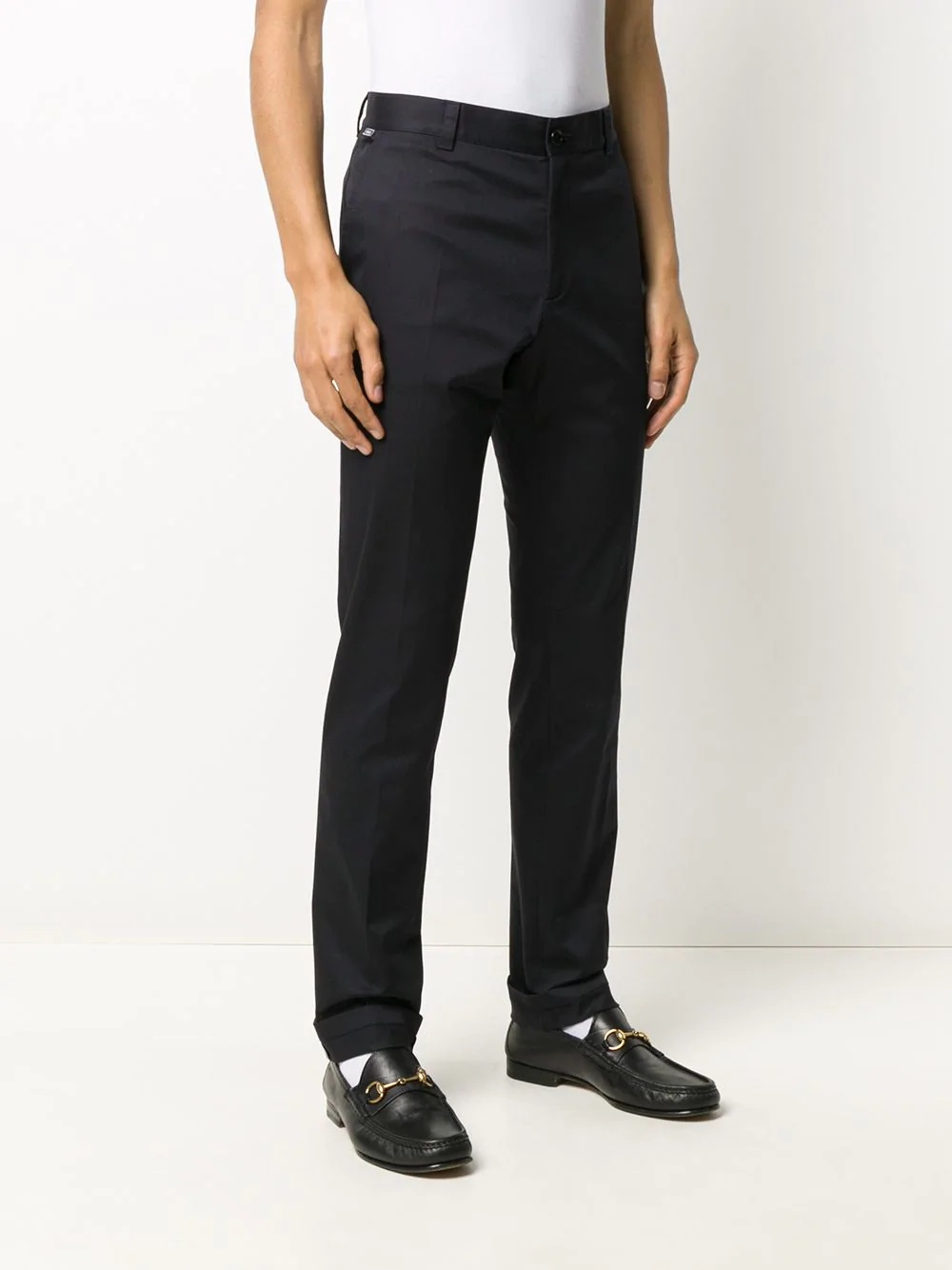 turn-up hem chino trousers - 3