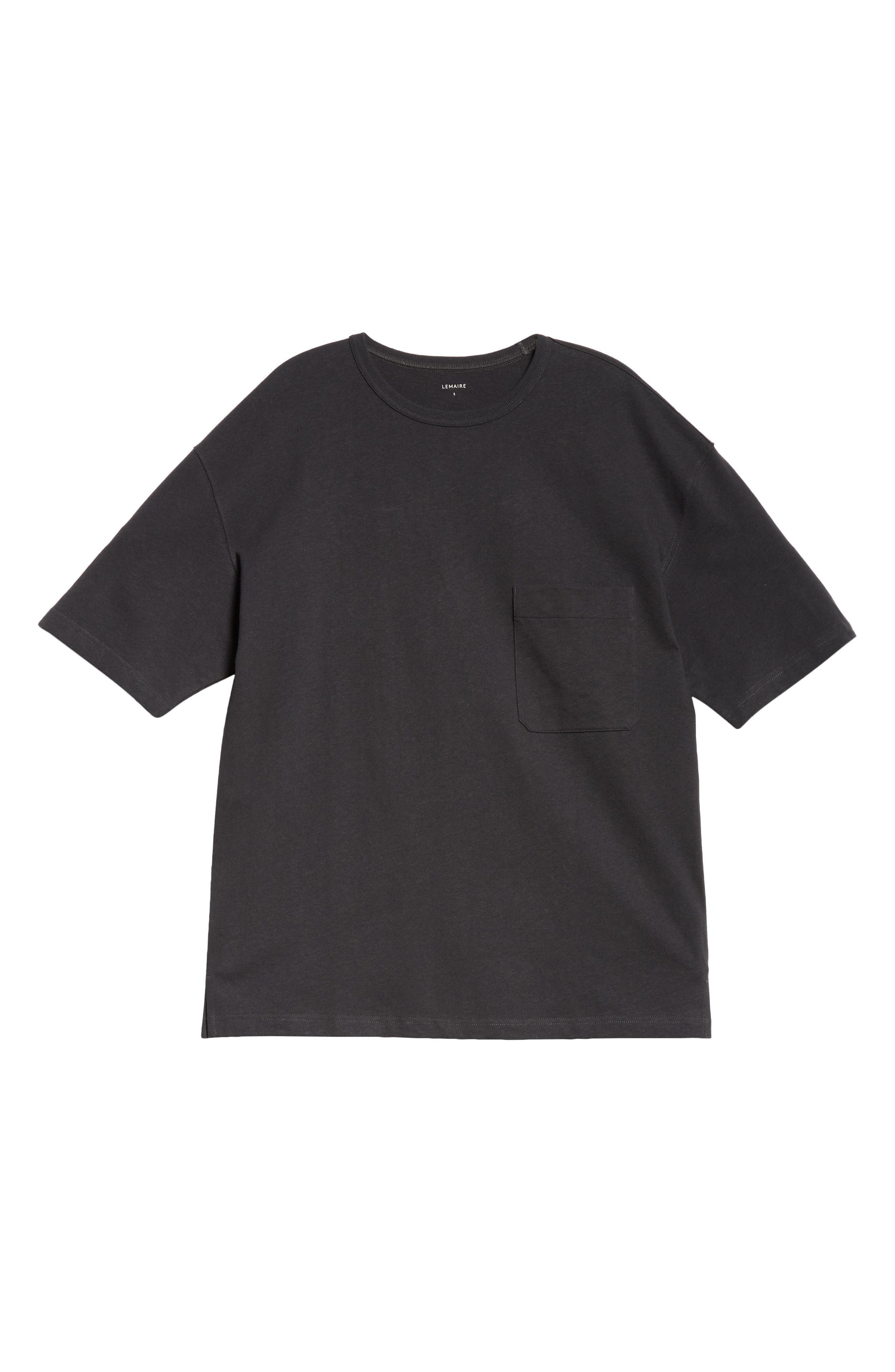 Lemaire Boxy Cotton & Linen T-Shirt in Jet Black at Nordstrom - 5