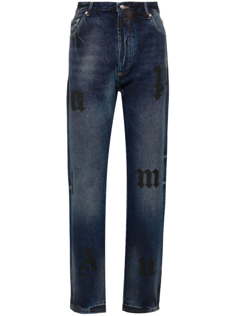 logo-print jeans 1