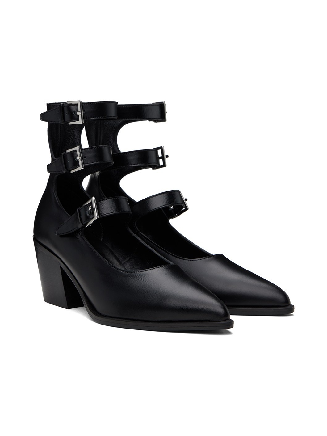 Black Mary Jane Heels - 4