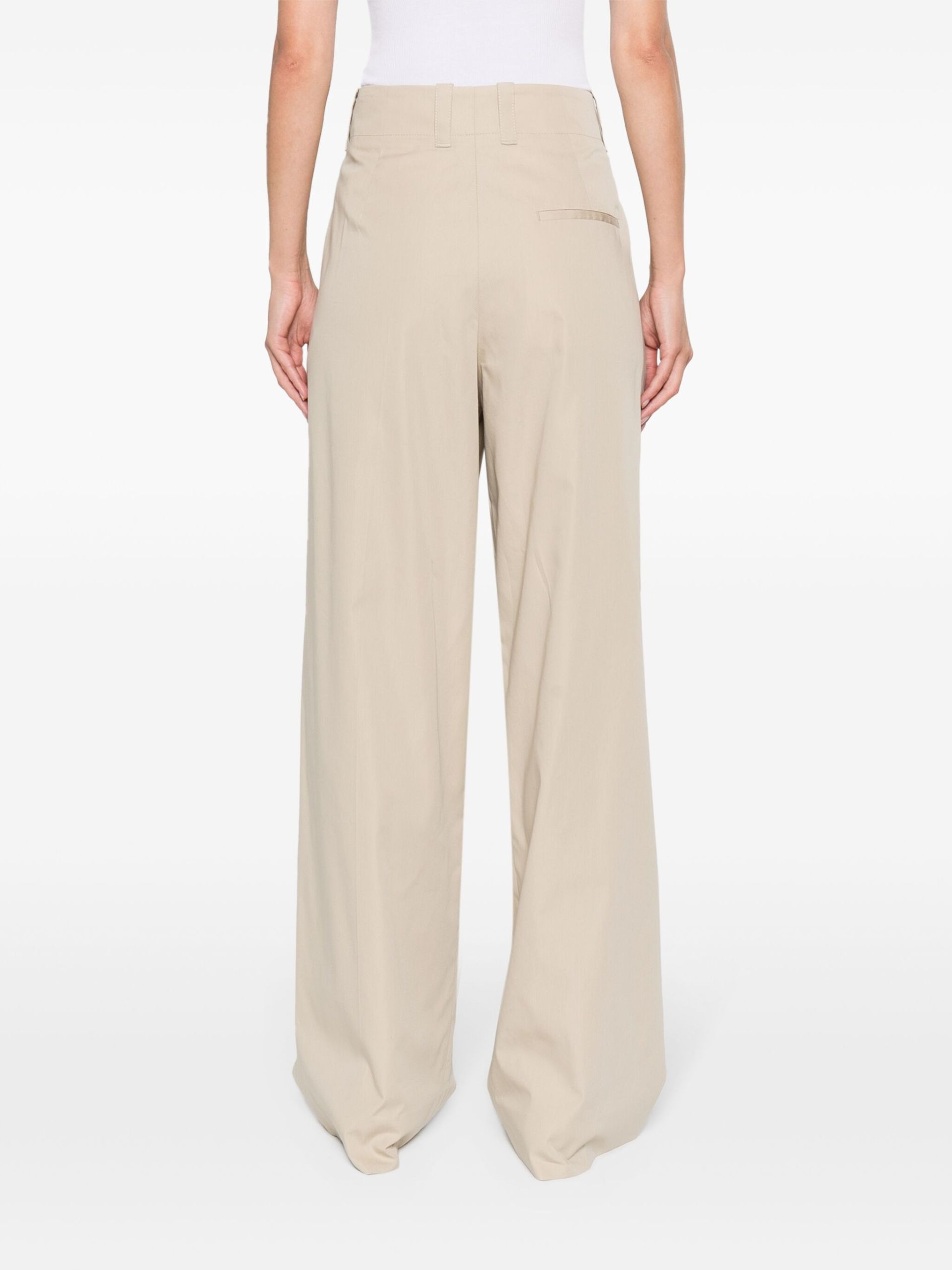 Neutral Tailored Wide-Leg Trousers - 4