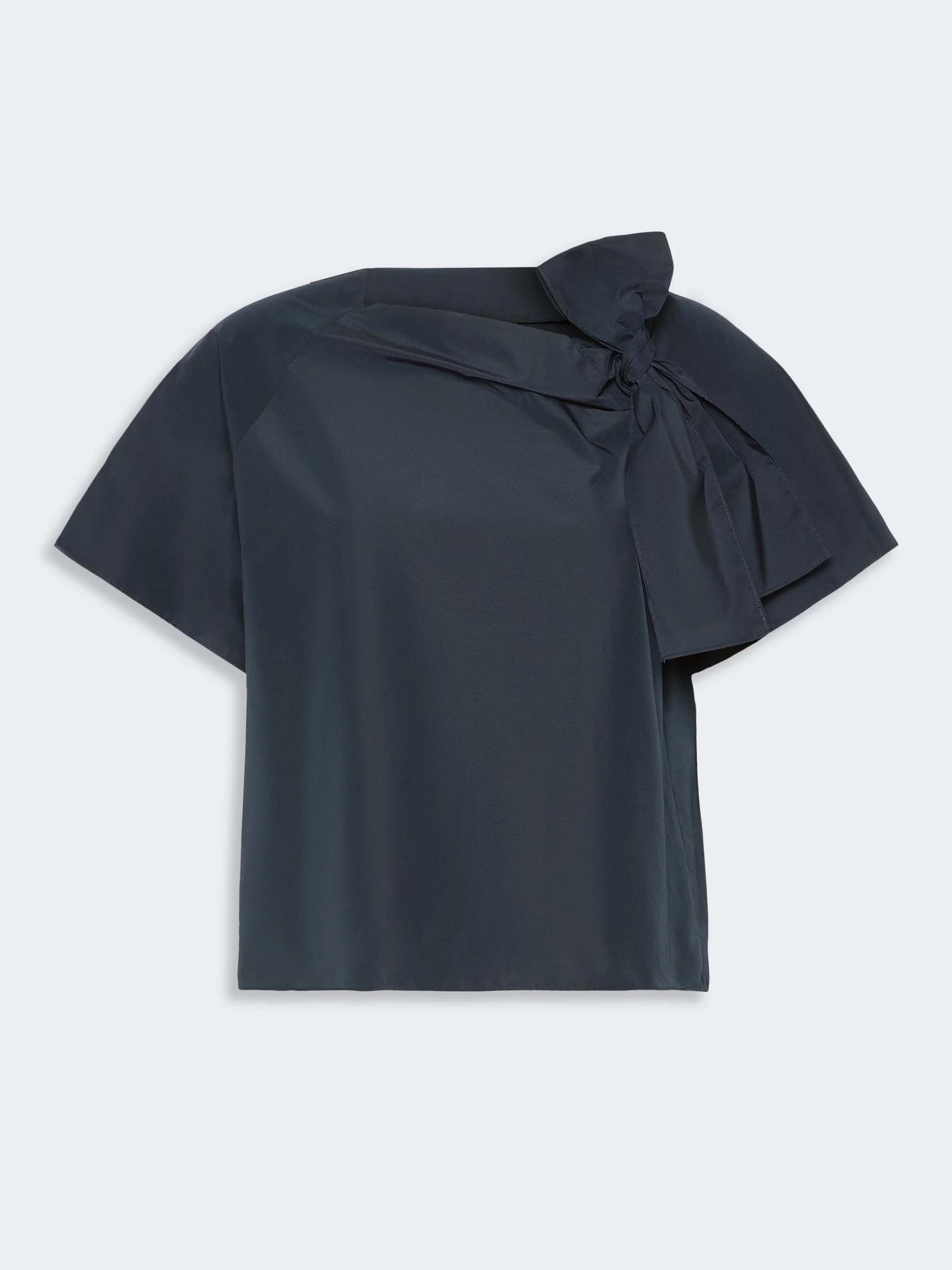 RECENTE Cotton-blend taffeta blouse - NAVY - 1