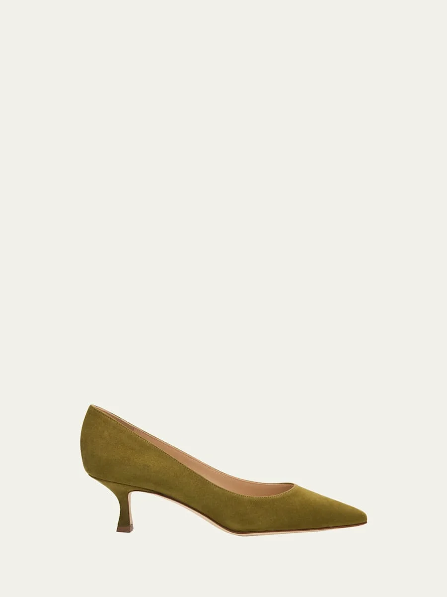 50mm Srila Suede Kitten Heel Pumps - 1