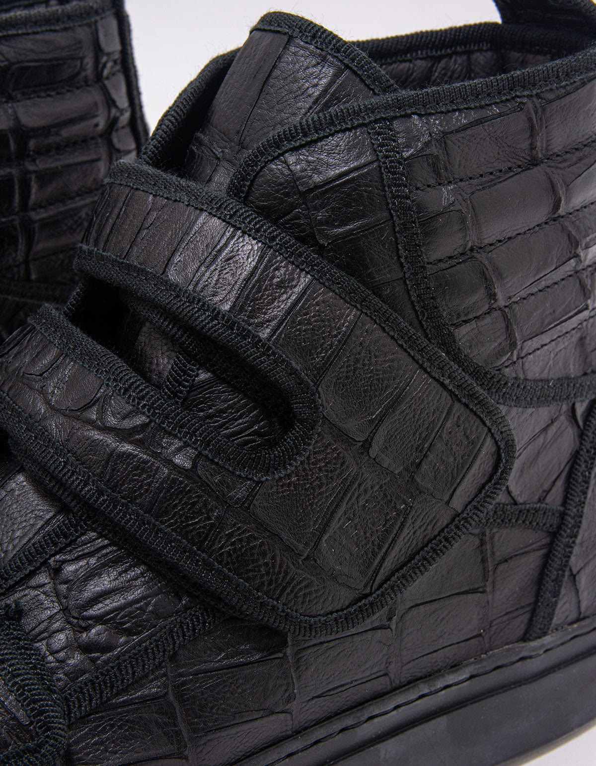 Raf Simons Black Croc Effect High Top Trainers - 9