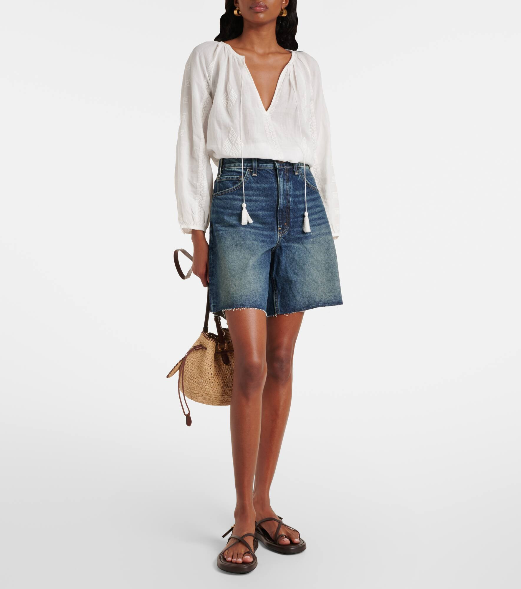 Embroidered ramie blouse - 2
