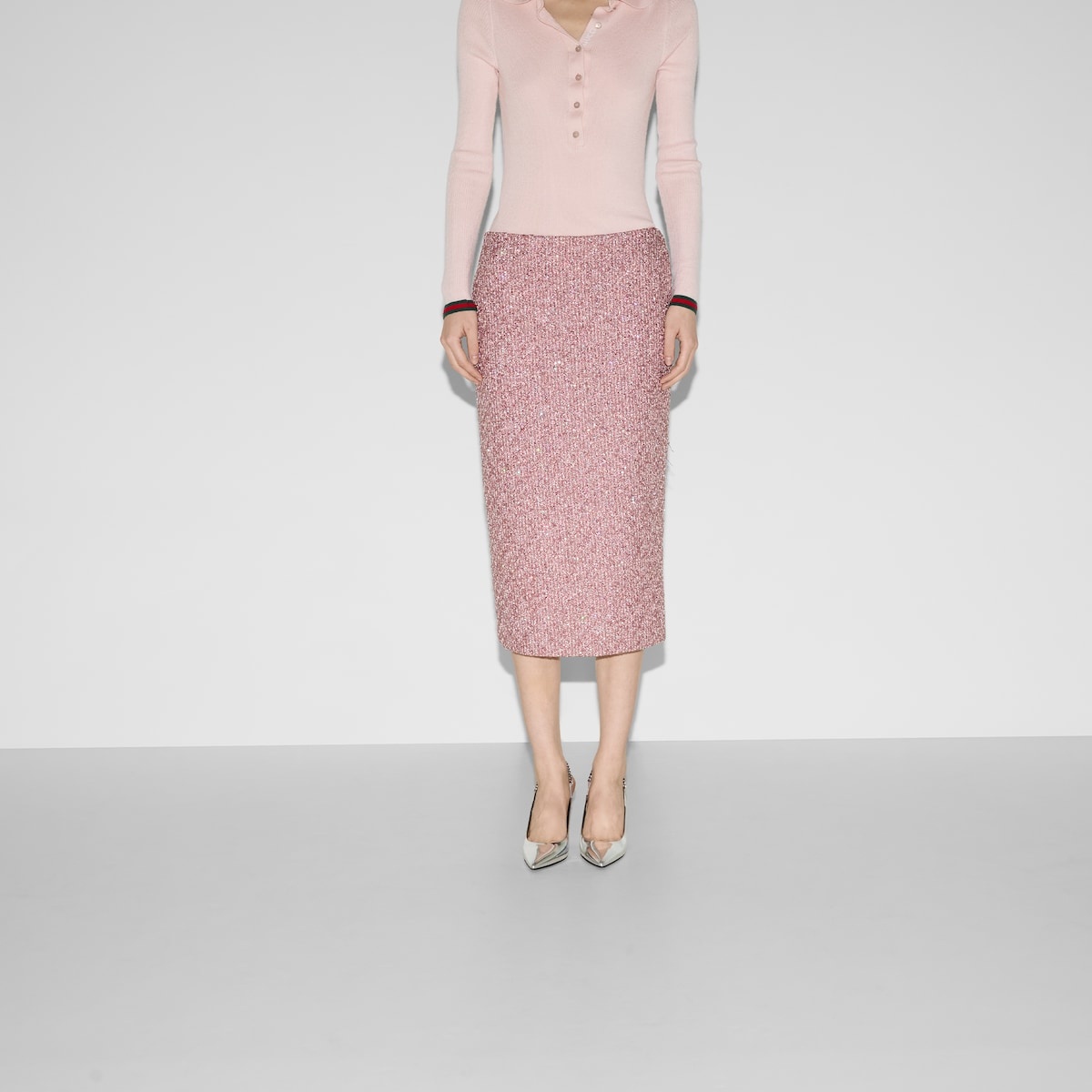 Sequined lamé tweed skirt - 3