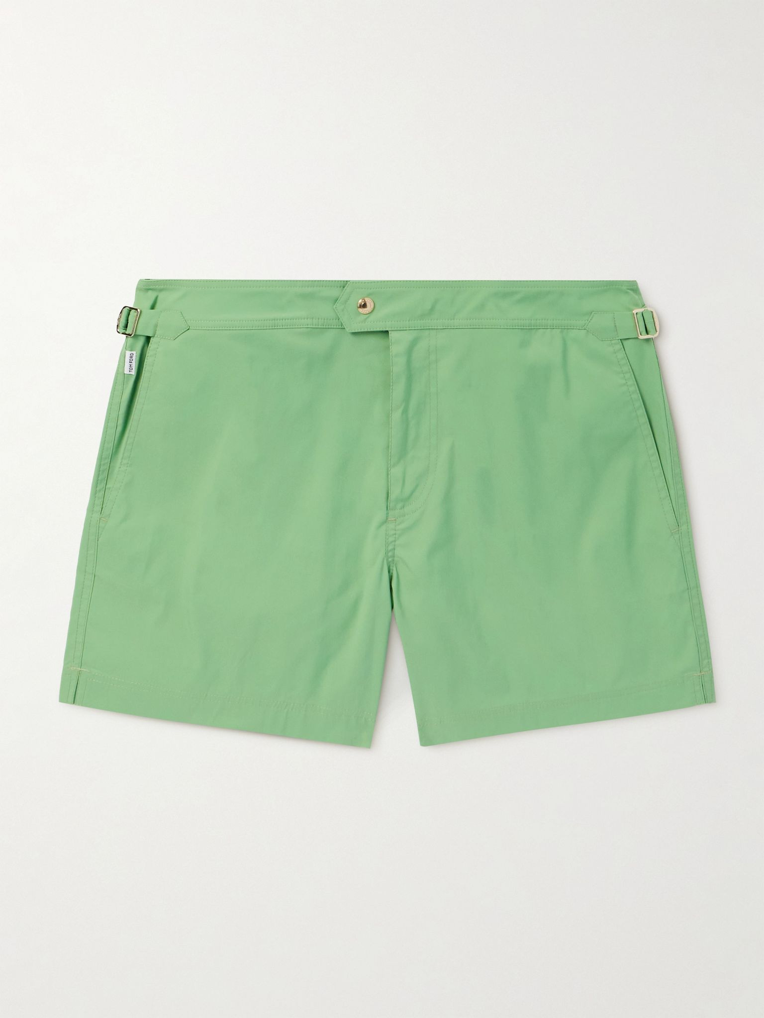Slim-Fit Short-Length Swim Shorts Green - 1