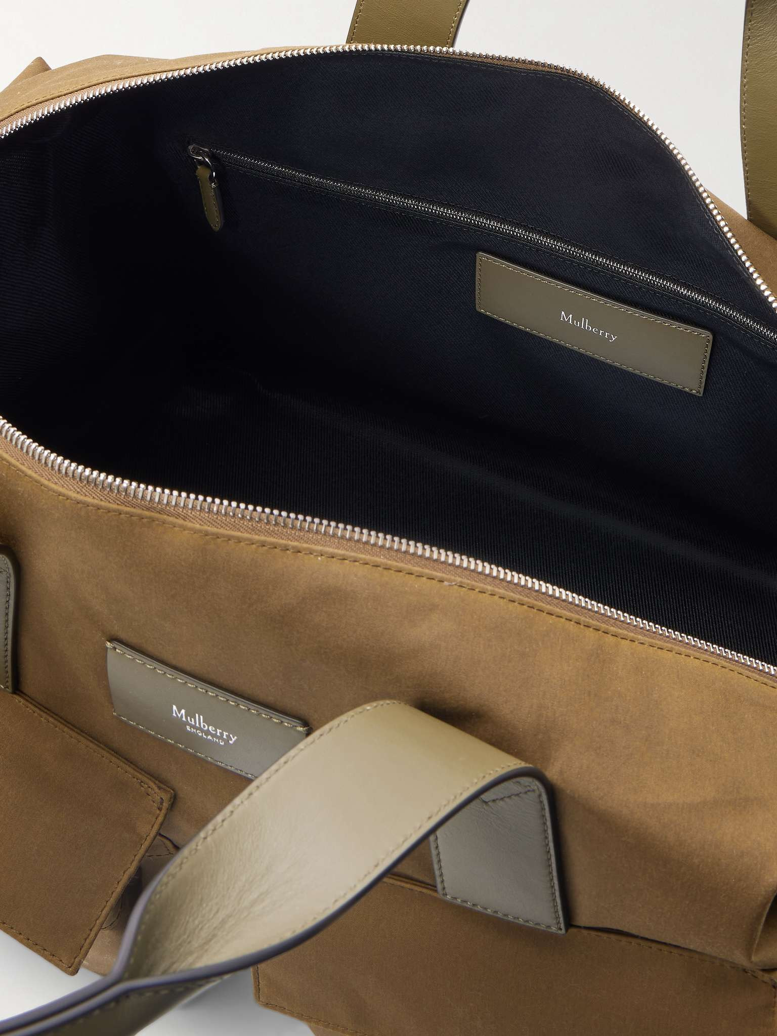 Leather-Trimmed Waxed-Cotton Weekend Bag - 5