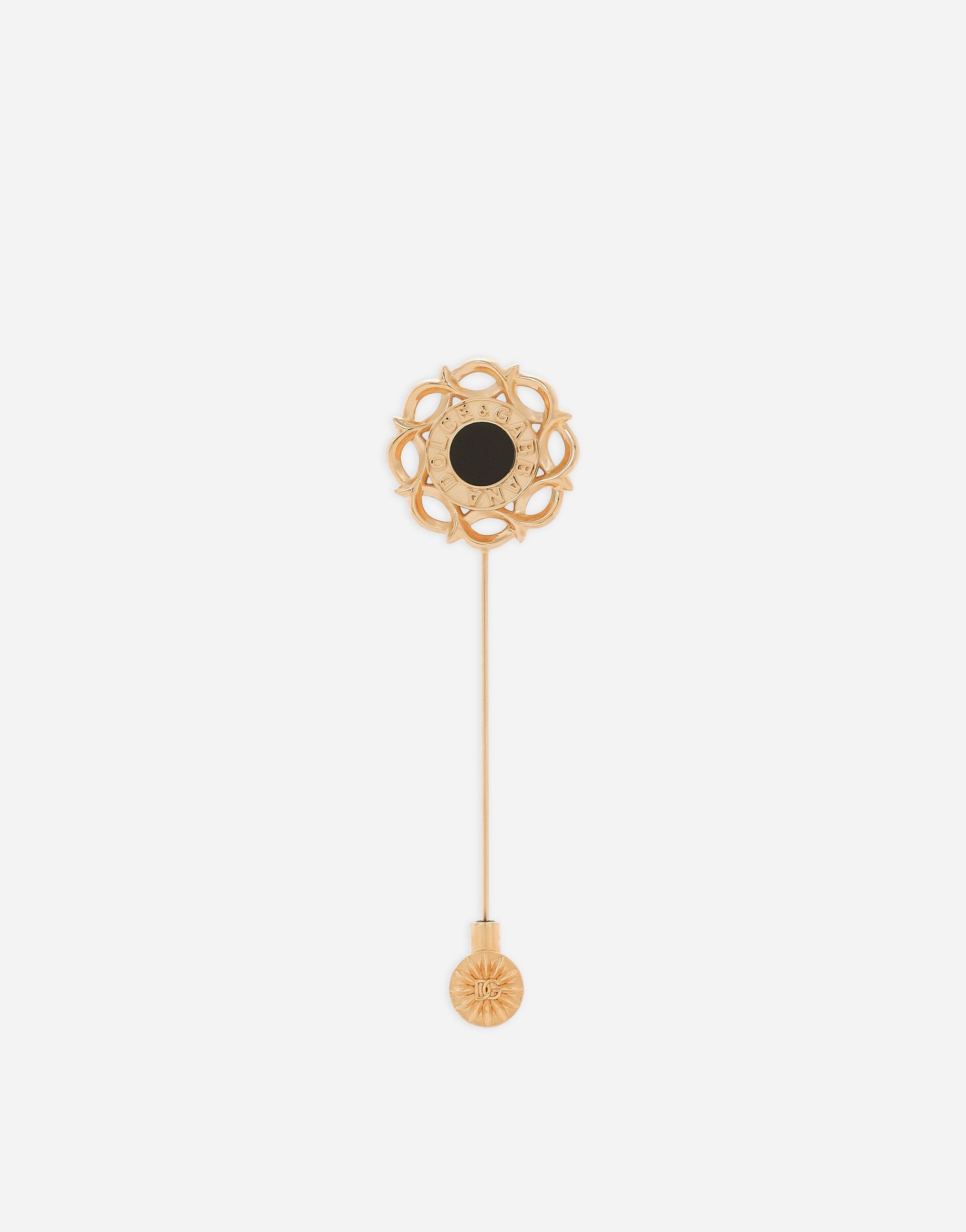 Floral enameled lapel pin - 1