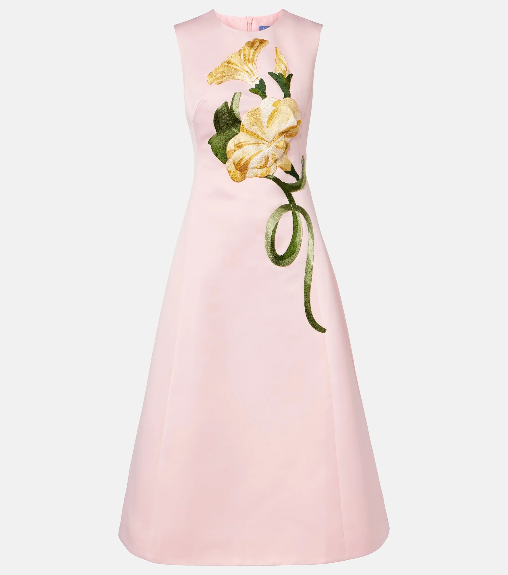 Floral-appliqué cocktail dress - 1