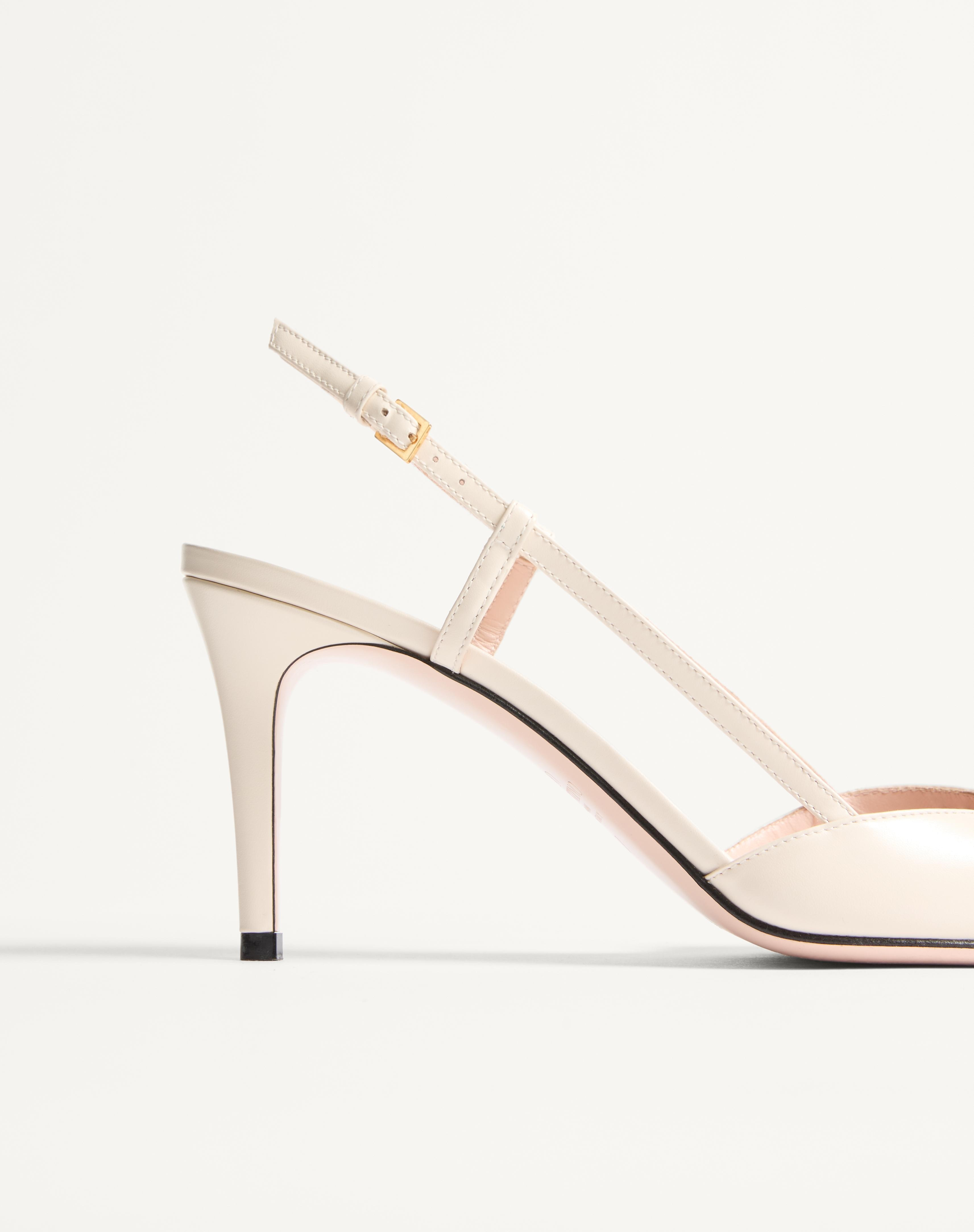VLOGO SIGNATURE SLINGBACK CALFSKIN PUMP WITH JEWEL LOGO 80MM - 7