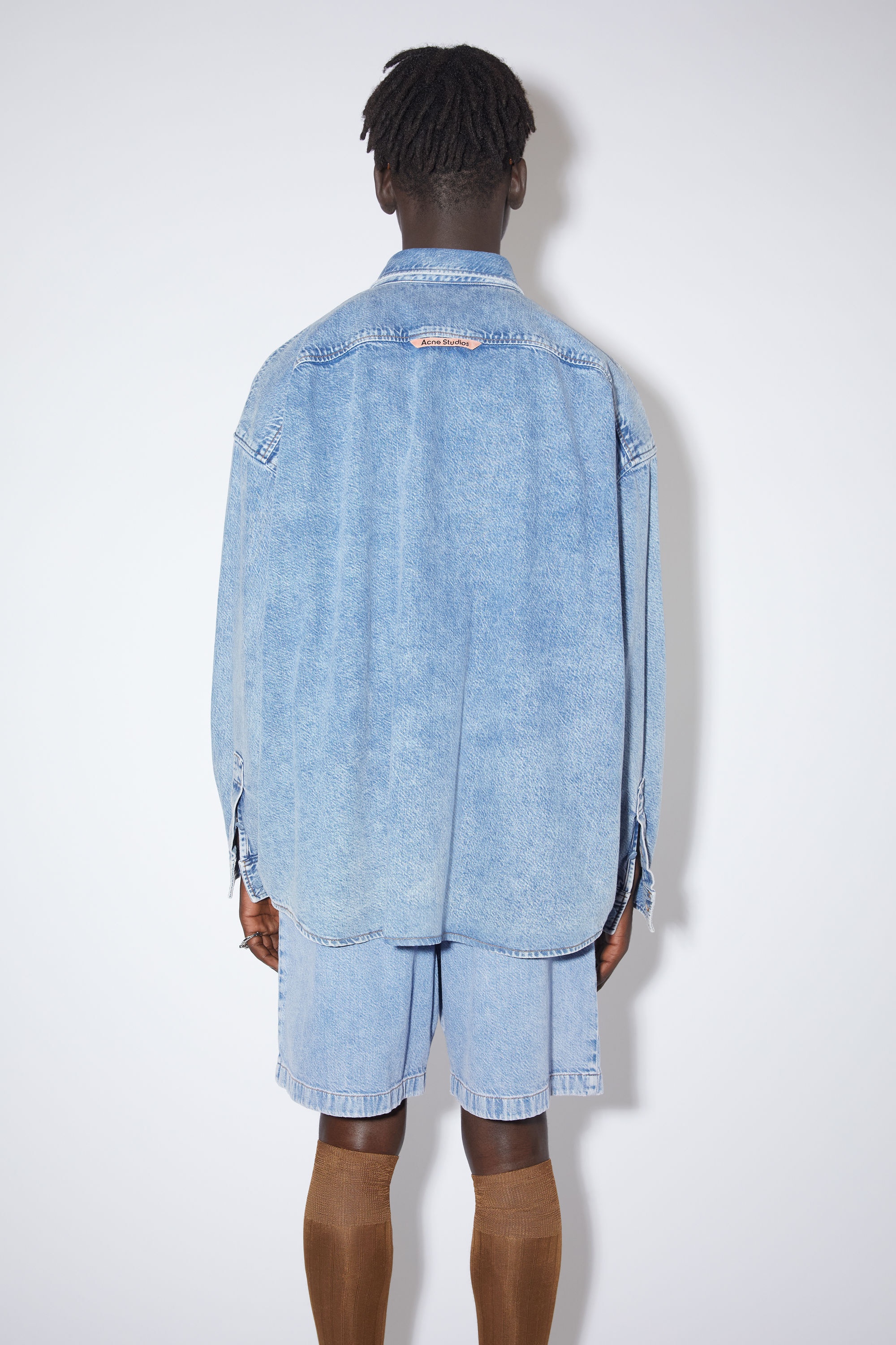 Denim button-up shirt - Indigo blue - 3
